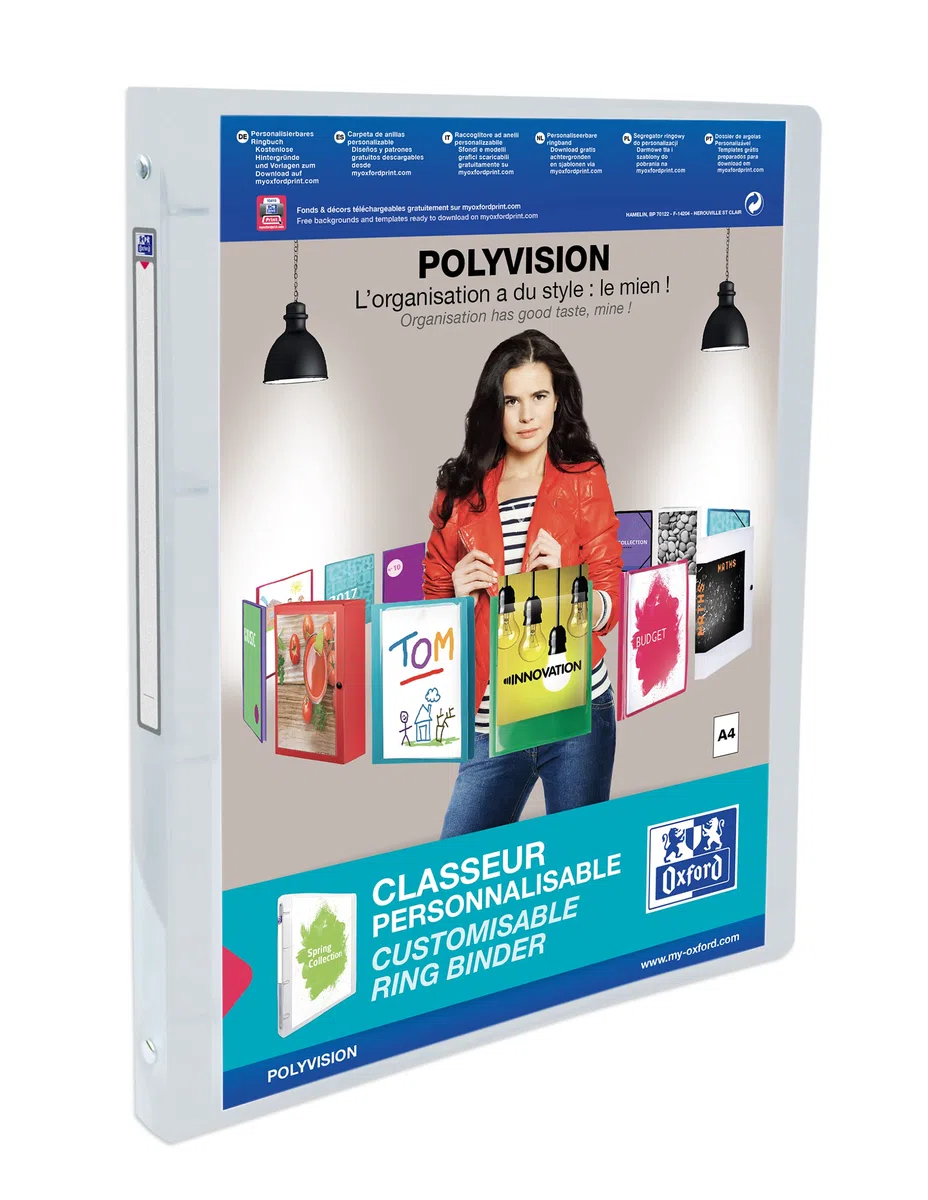 Elba Polyvision 100202273 959034-20 - Carpetas personalizables (12 unidades), colores surtidos y transparentes