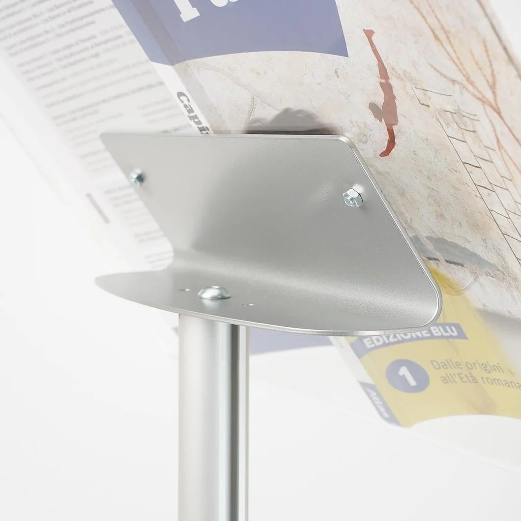 Danieli Store - Expositor Publicitario de Pie con Atril Para Libros Tamaño A3 Horizontal - Soporte de Metacrilato (Ø 35 cm) para Libros y Catálogos
