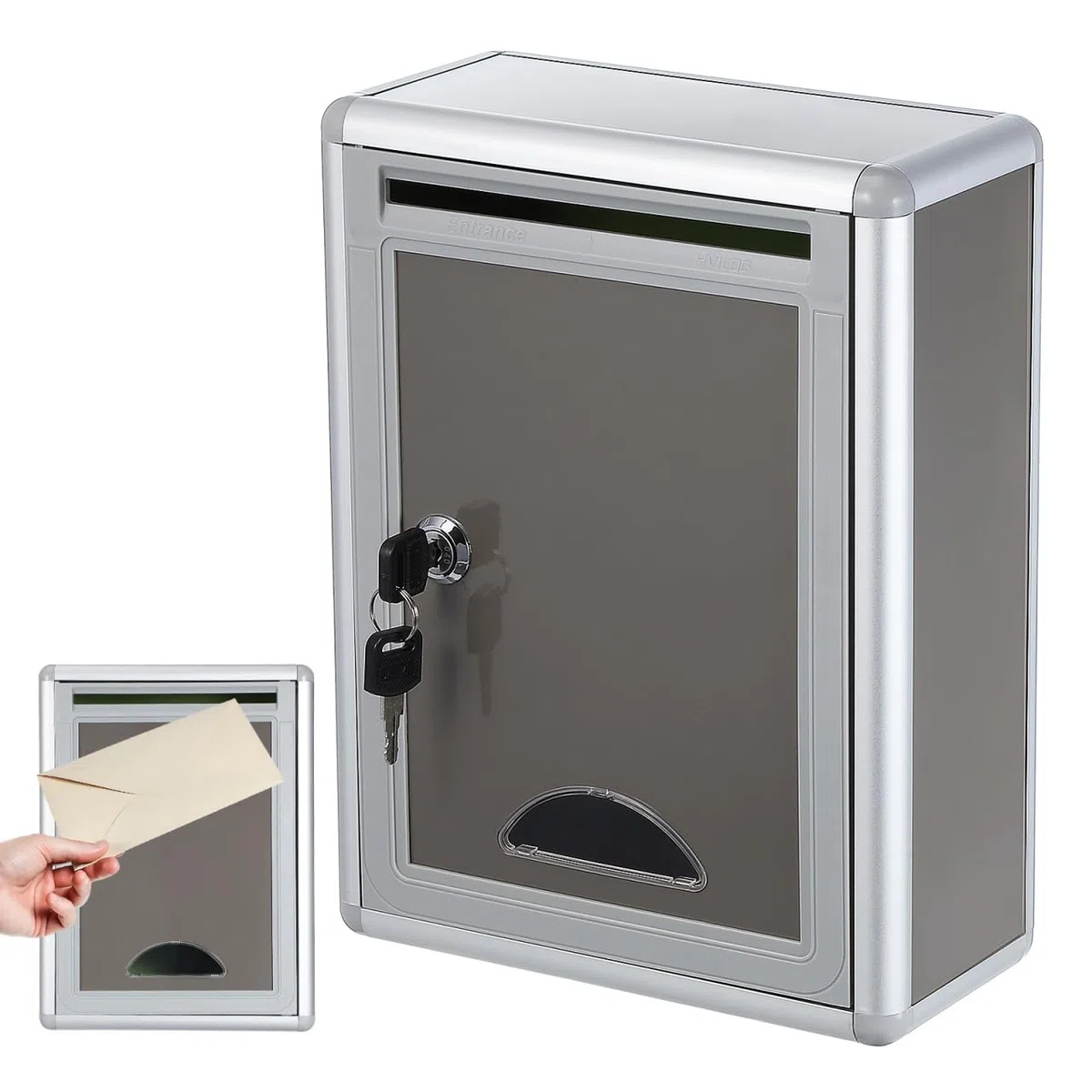 Gadpiparty Soporte de metal para sugerencias, caja de sugerencia, caja de sugerencia, caja de sugerencia, caja de aluminio, caja de aluminio, caja de cerradura, pinzas de metal