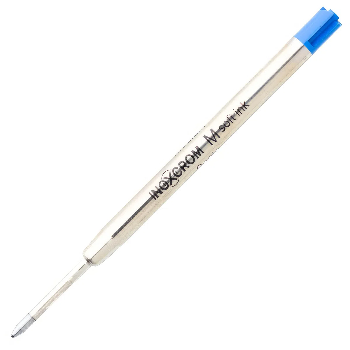 INOXCROM Value - Pack de 25 recambios de metal para bolígrafo de bola de 1 mm. Tinta Soft azul (25 recargas)