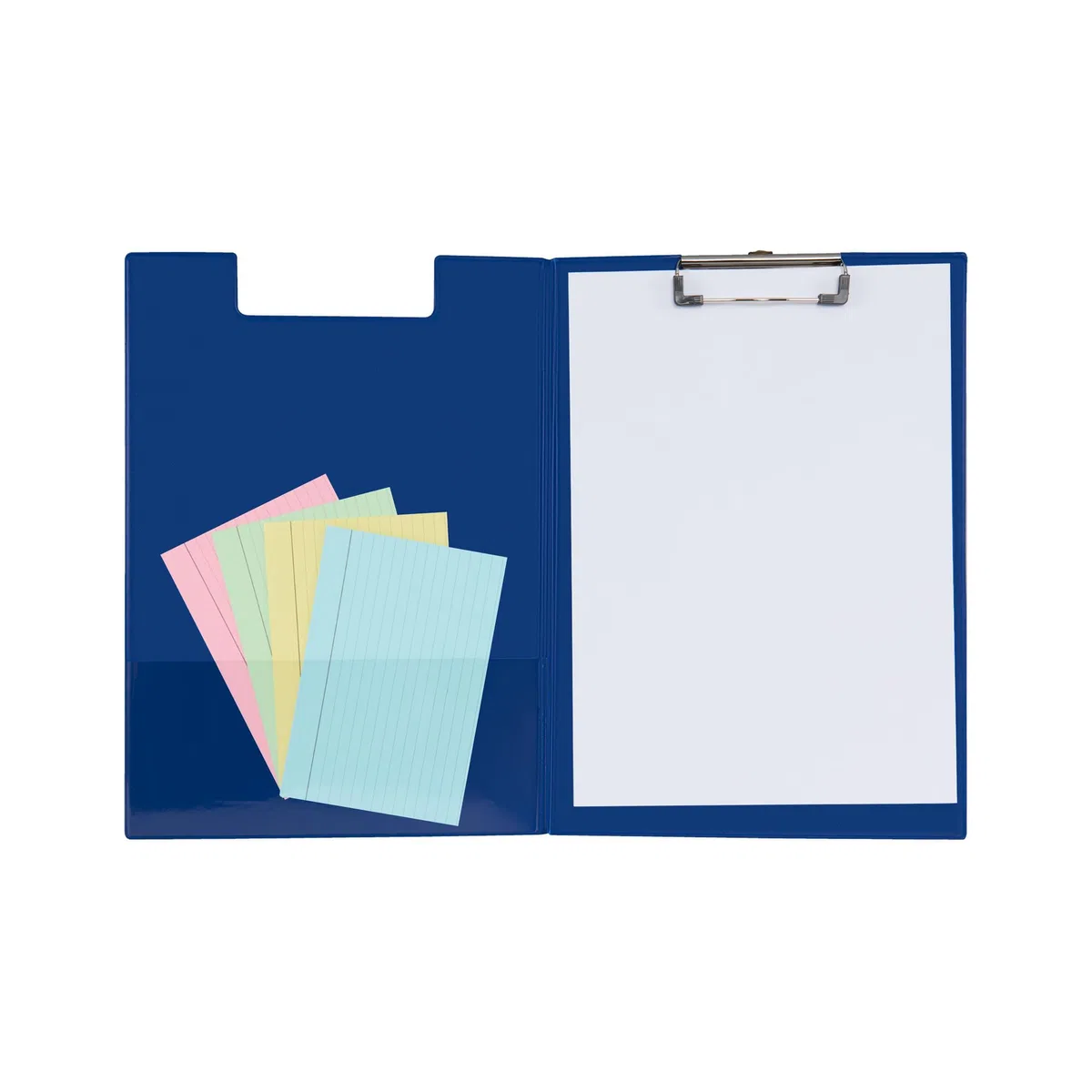 Idena 90295 - Carpeta portapapeles para DIN A4, 12 unidades, formato vertical, portapapeles revestido de PVC en azul, con tapa