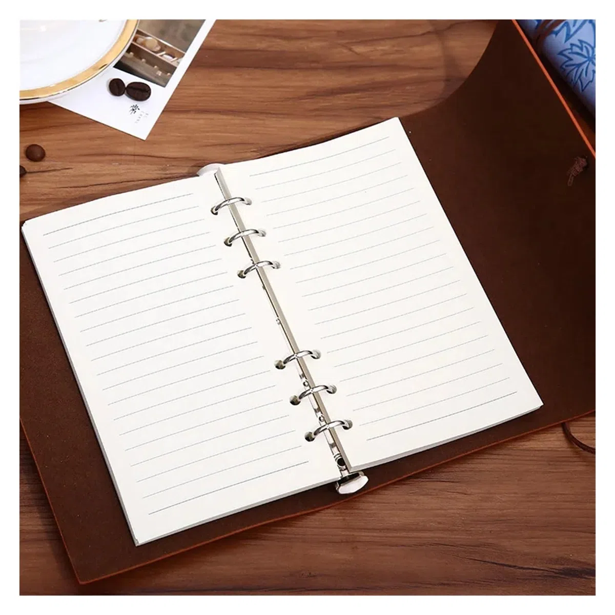 Cuaderno Espiral Recambio de cuaderno de hojas sueltas A5, A6 y A7, carpeta espiral, línea interior, cuadrícula en blanco, papel interior, papelería(A6 line)