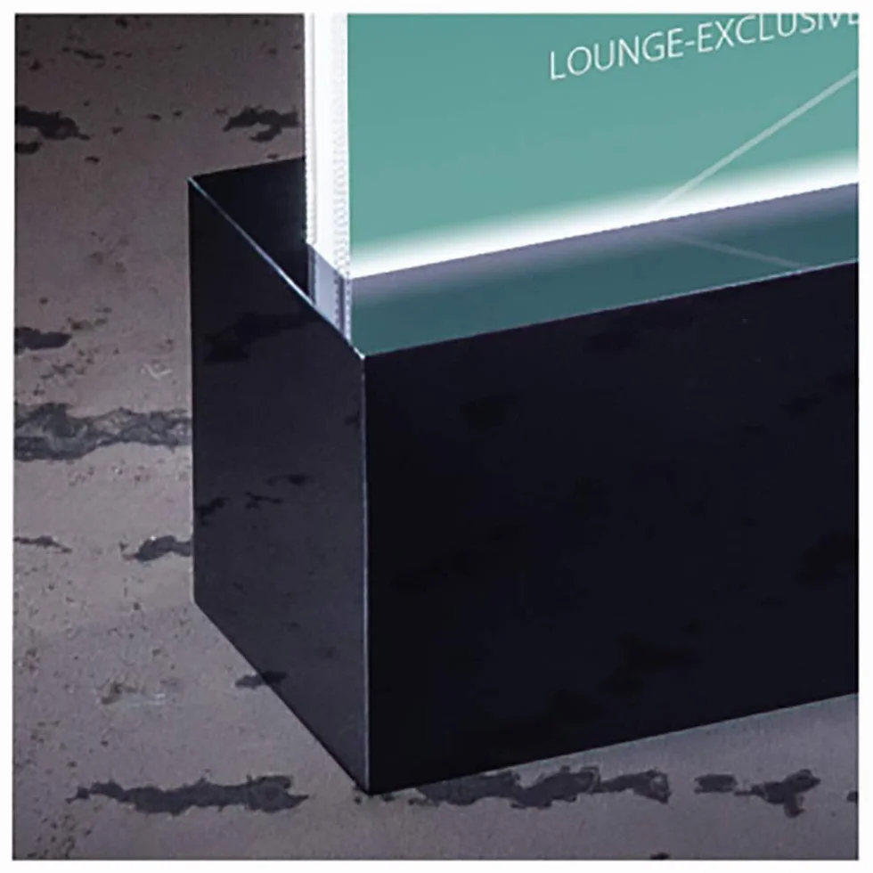 SIGEL TA422 Soporte de sobremesa con LED para A5, presentación a dos caras, con iluminación, transparente/negro, Acrílico