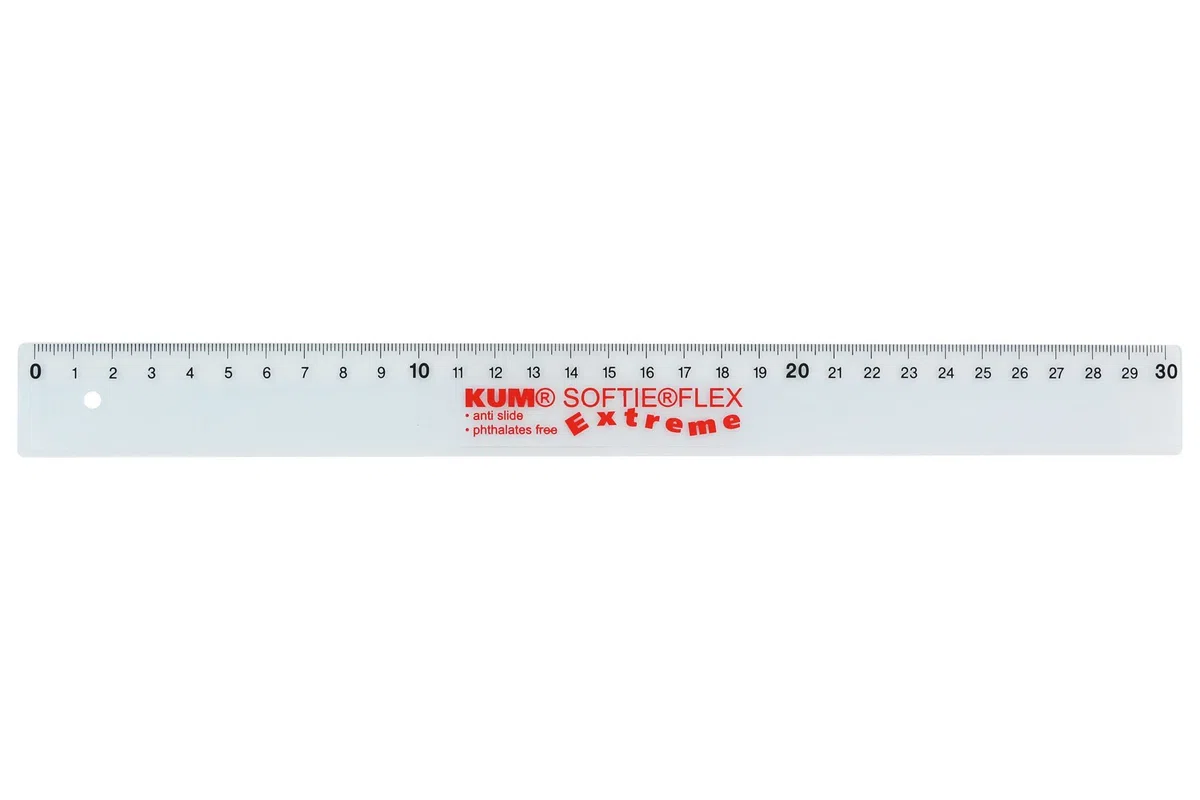KUM az225.05.19 de T Regla L03 Softie Flex Extreme, material flexible, 1 pieza, 30 cm, transparente