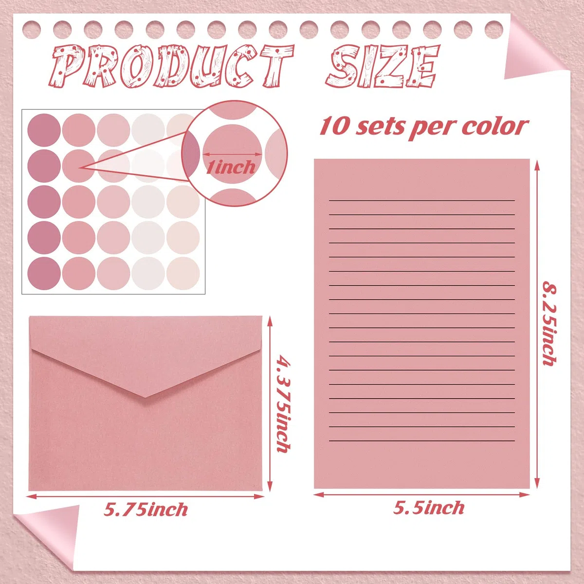 Gilprop Juego de 100 piezas de papel de papelería con diseño de rosas polvorientas y sobres, incluye 50 papeles de papel para escribir cartas y 50 sobres para oficina escolar, 5.5 x 8.25 pulgadas