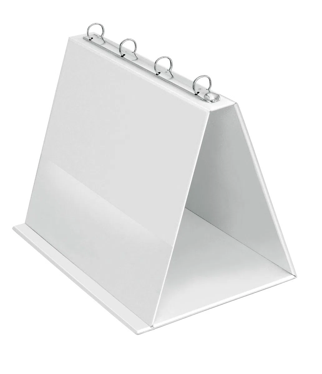 Veloflex 4101090 - Rotafolio de mesa A4, presentación, rotafolio, libro desplegable con forma de anillo, hecho de PVC, formato apaisado, blanco, 1 pieza