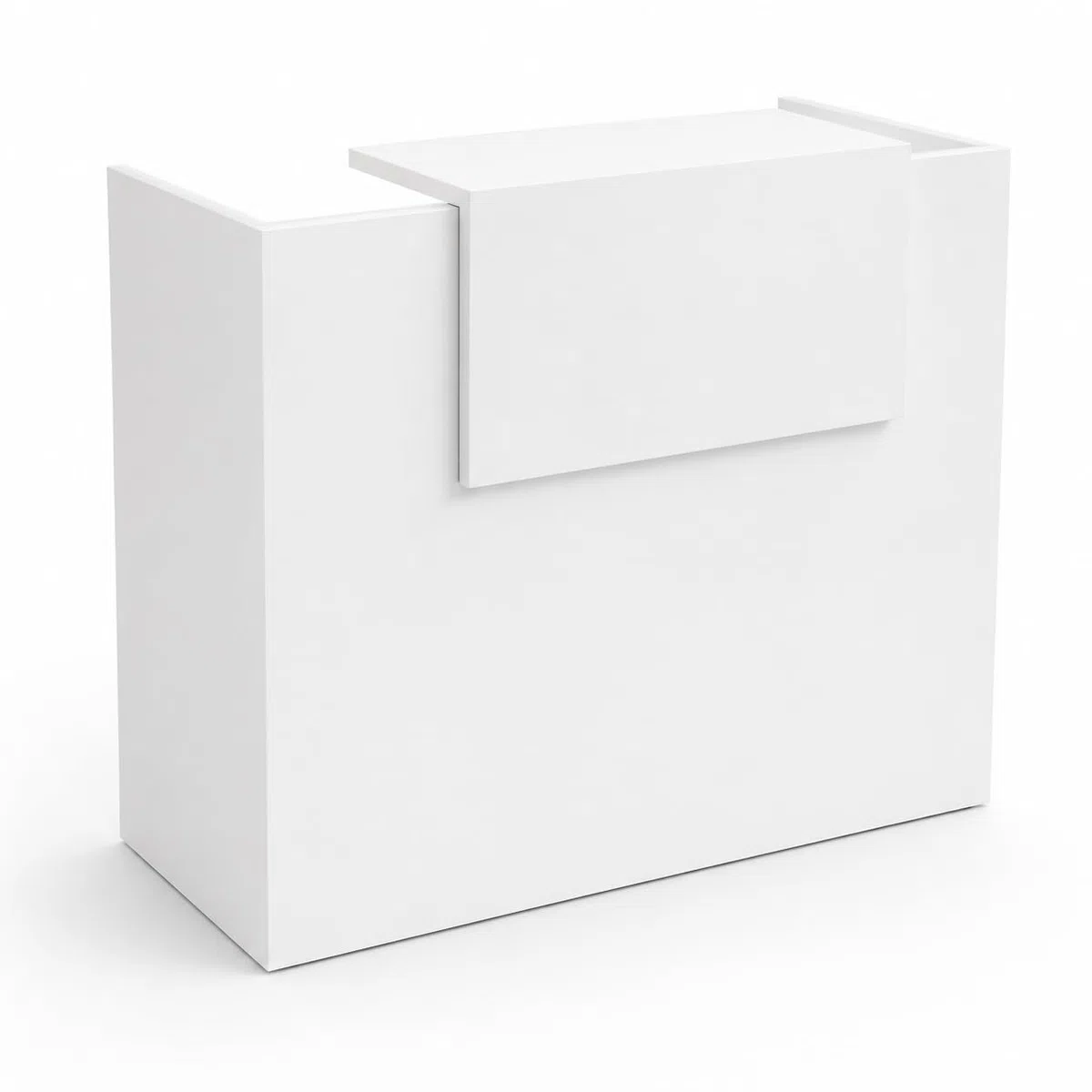 Genérico OFILIKE. Mostrador Basic de Recepción para Oficina o Negocio - Mostrador Recepción Moderno con Estante Interior (Blanco) (120cm Ancho)