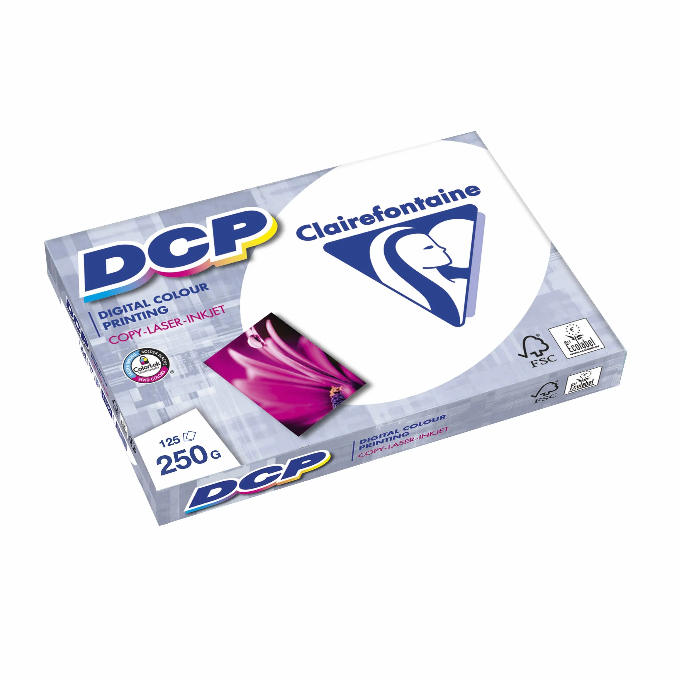 Clairefontaine 1857SC - Caja de papel Digital Color Printing contiene 5 packs. - A4, 250g/m2, Total de hojas por caja: 625 - Color: Blanco (170 CIE)