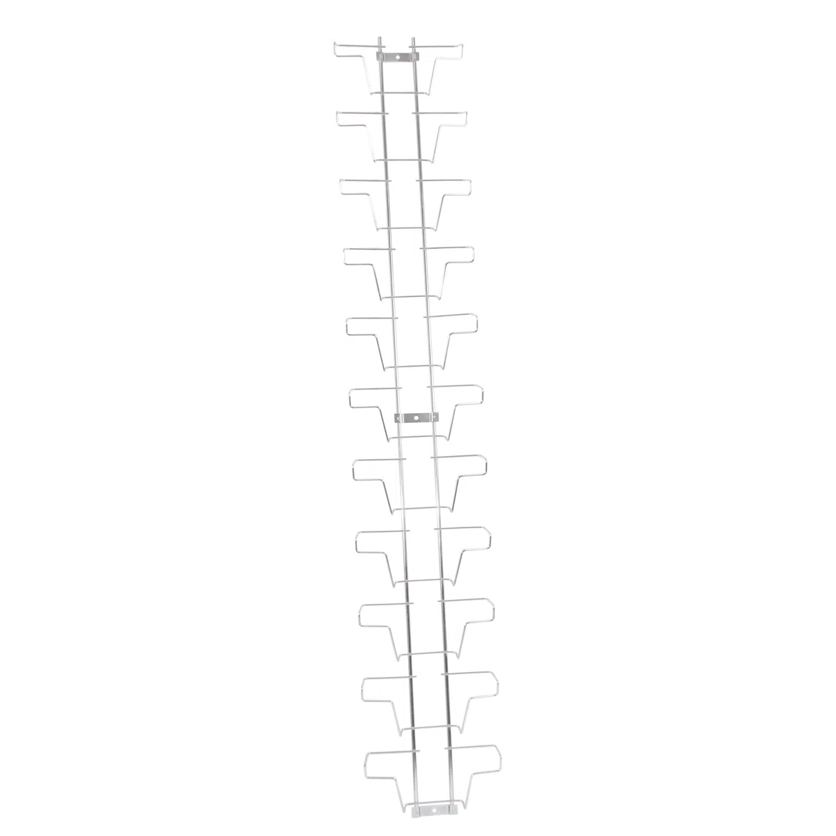 Gerso Barra de Pared para Tarjetas de Felicitación en Formato Horizontal de 180 x 130 mm con 11 Compartimentos, Galvanizado Brillante, Plata