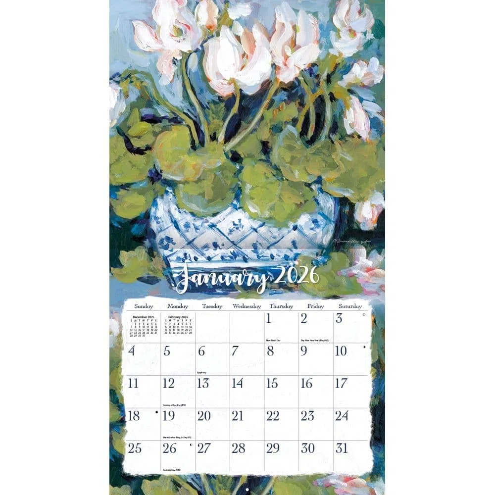 Lang, Gallery Florals - Calendario de pared 2026 de Susan Winget