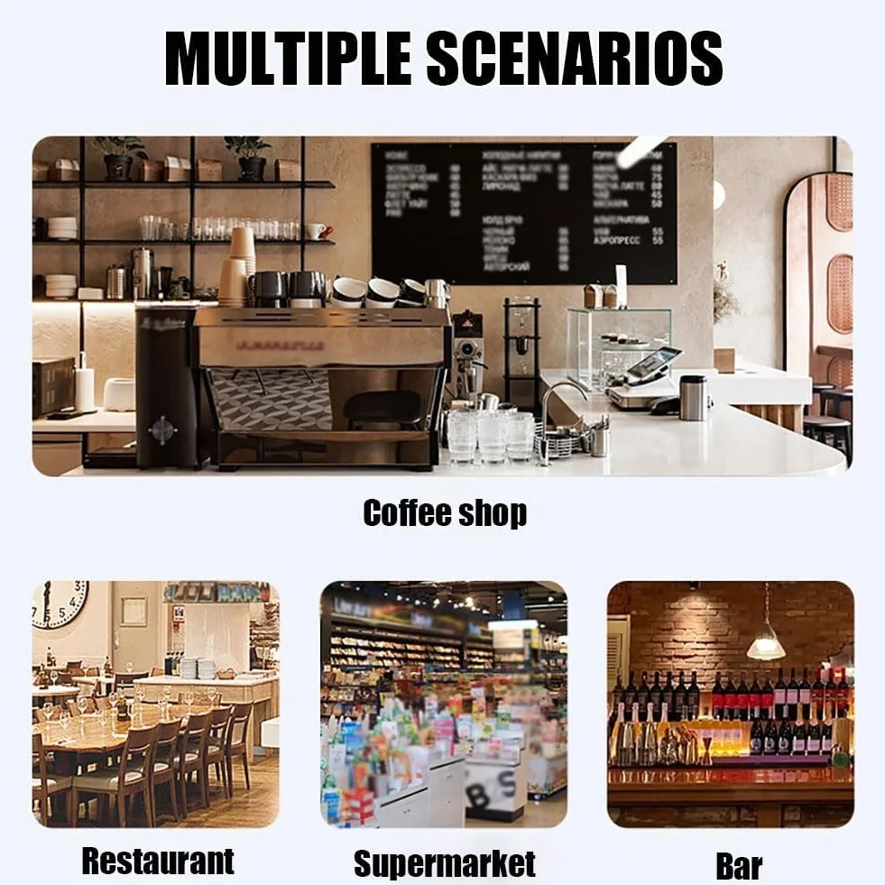 sistemas TPV con pantalla táctil para restaurantes y comercios minoristas | Caja registradora todo en uno con doble pantalla, procesador i3, 8 GB de RAM y SSD MSATA de 64 GB.
