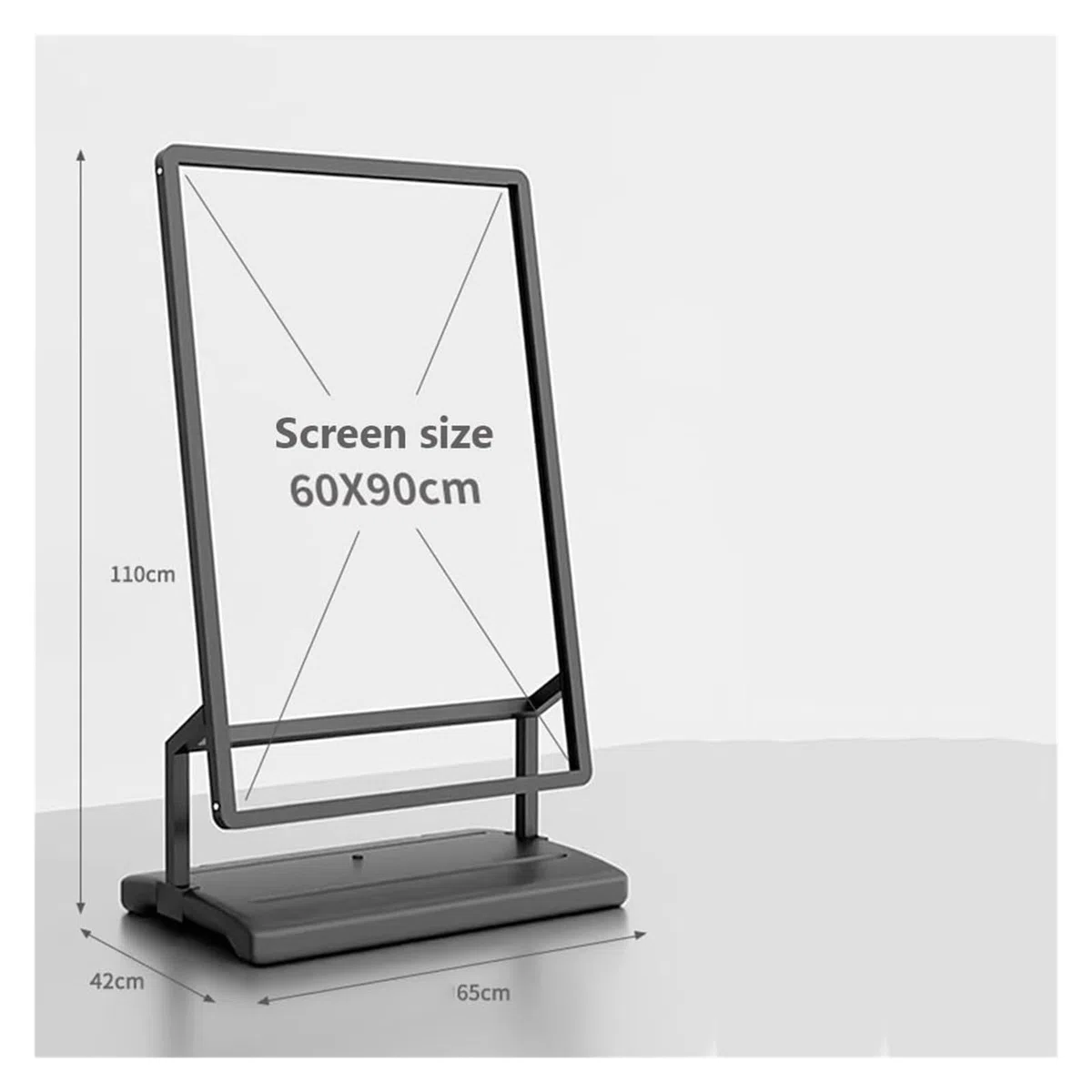 Soporte For Carteles De Exterior con Base Rellena, Resistente Al Viento, For Aceras, con Dos Ruedas En La Parte Inferior, For Negocios, Publicidad, Menús Y Guías.(Black)