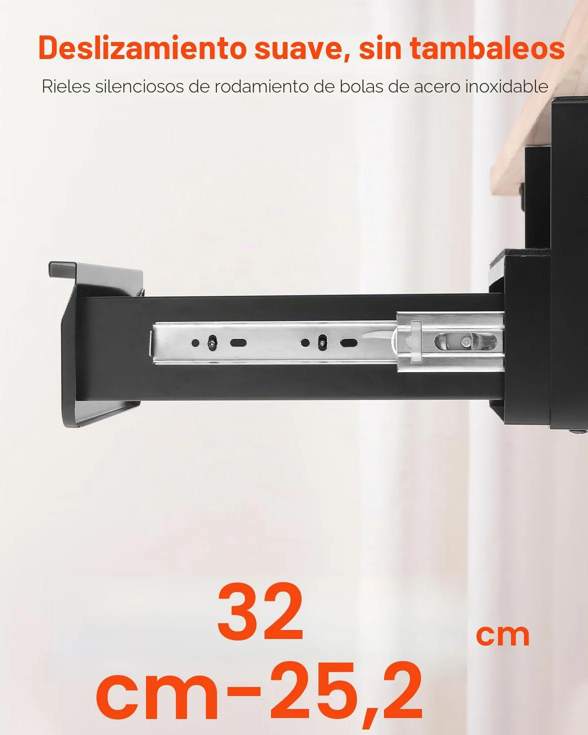 VEVOR Cajón Deslizable Debajo del Escritorio con Cerradura, Organizador de Almacenamiento Oculto, 365 x 335 x 185 mm