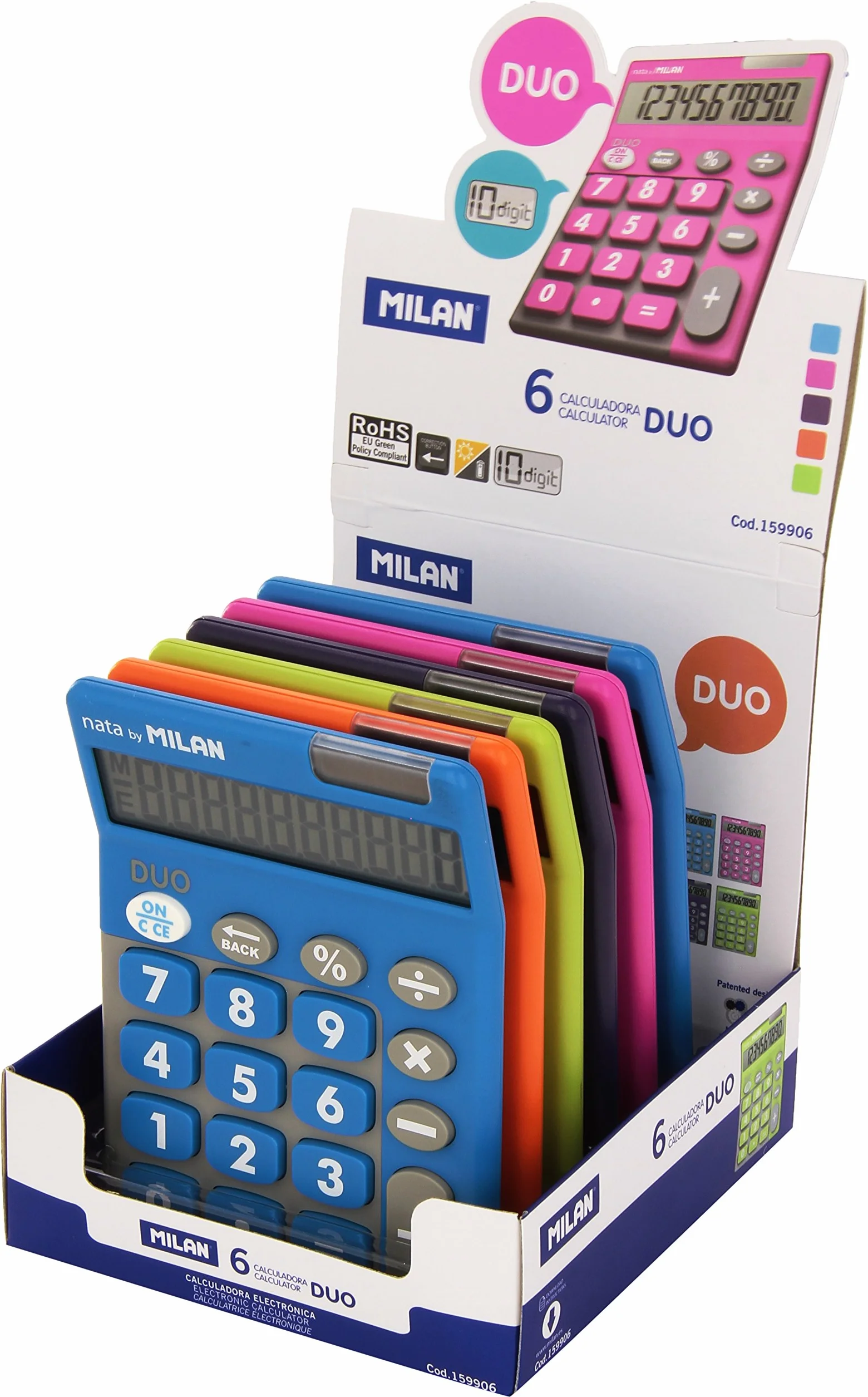 Milan 159906 Touch - Pack calculadoras, blanco