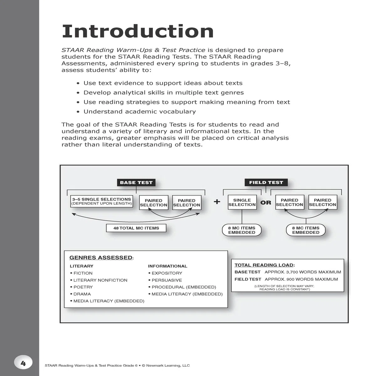 STAAR Calentamientos de lectura y práctica de prueba I para niños en grado 6 I Libro de trabajo todo incluido para STAAR Prep I Mini-lecciones, páginas de práctica, evaluaciones y pruebas de práctica