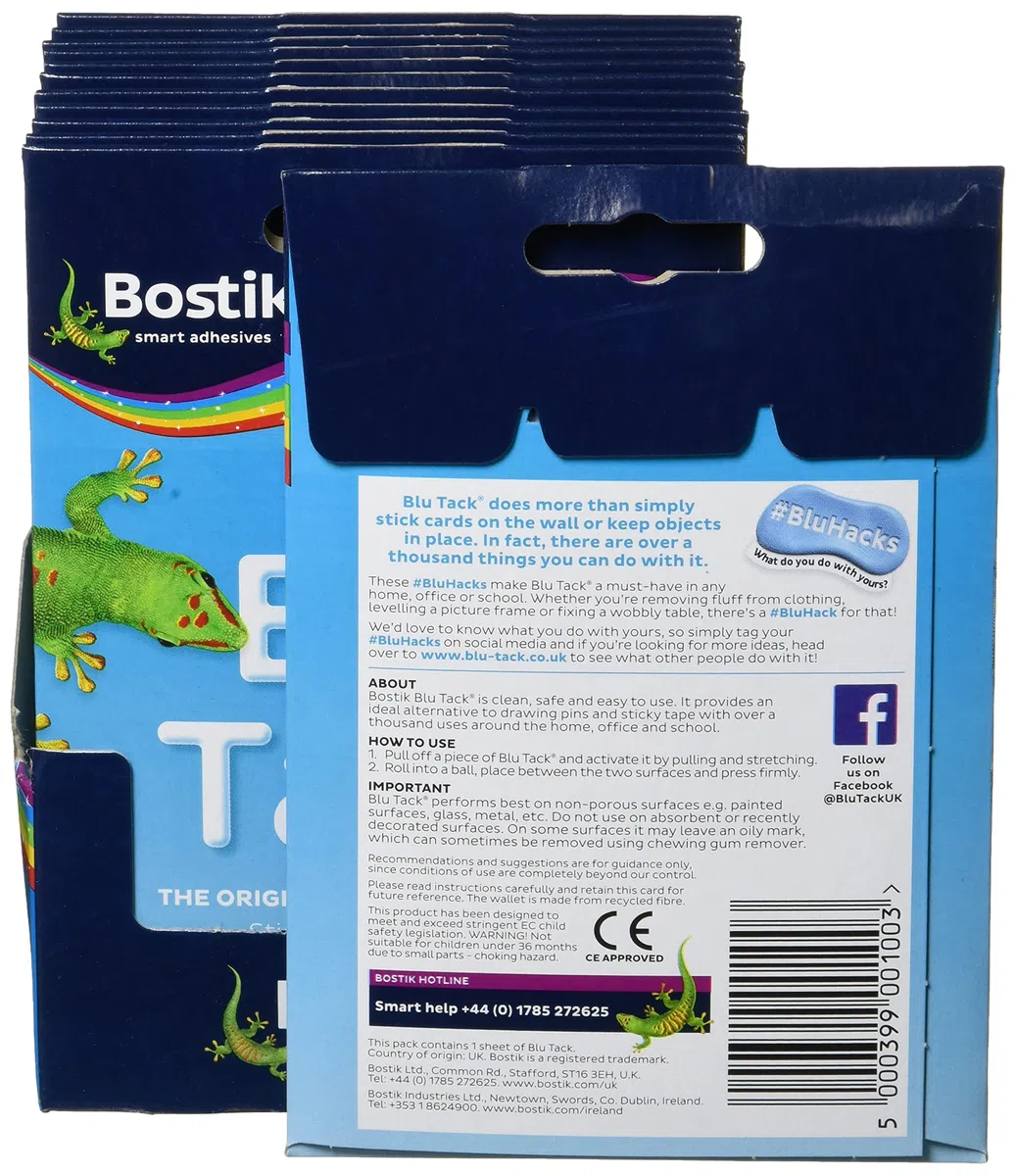 Bostik 24552 - Masilla adhesiva reutilizable, azul [Pack de 12]