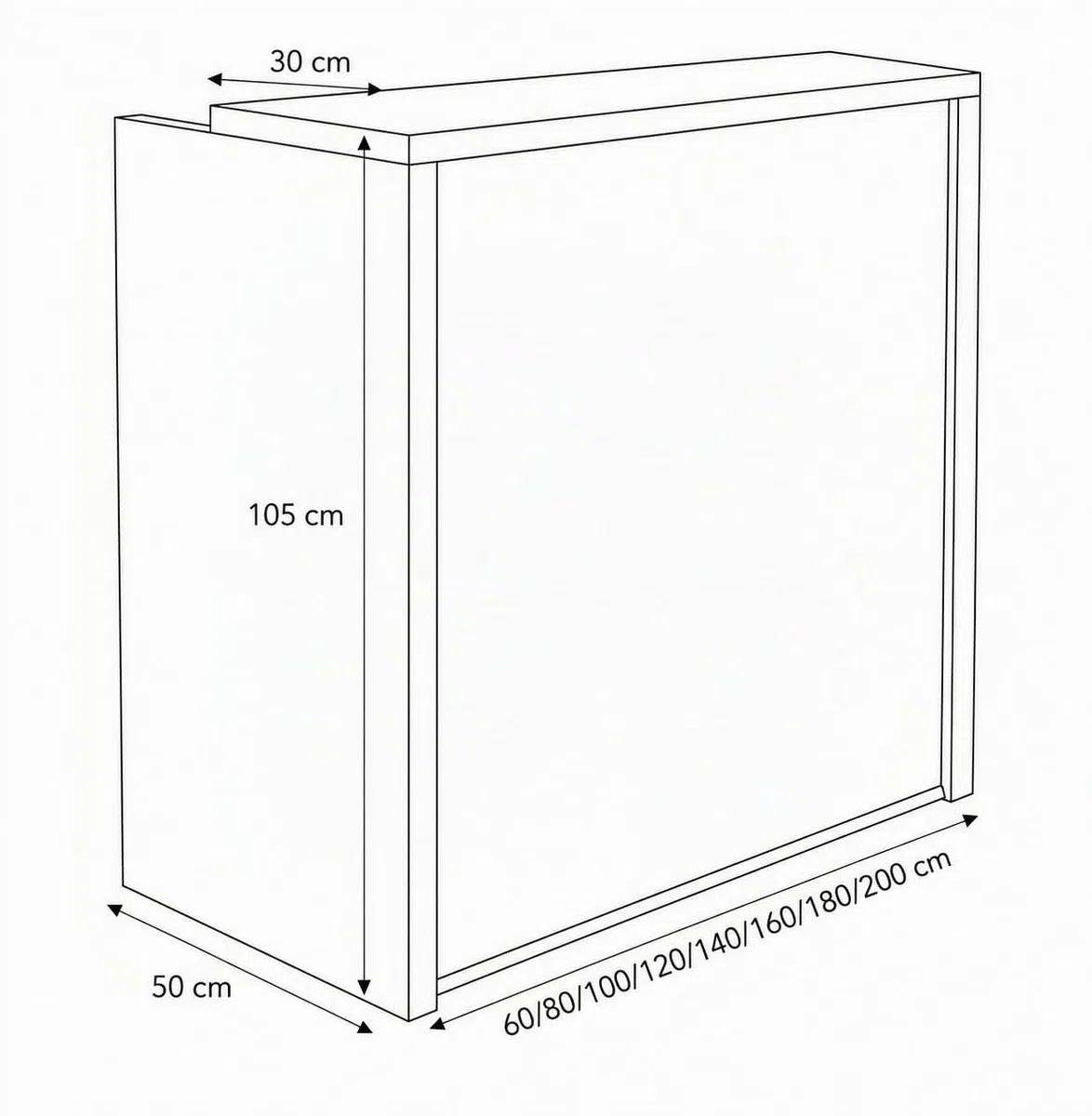 Genérico OFILIKE. Mostrador de Recepción Compact. Mesa Mostrador para Oficina, Tienda y Clínica, Melamina 25mm (Roble) (120cm Ancho)