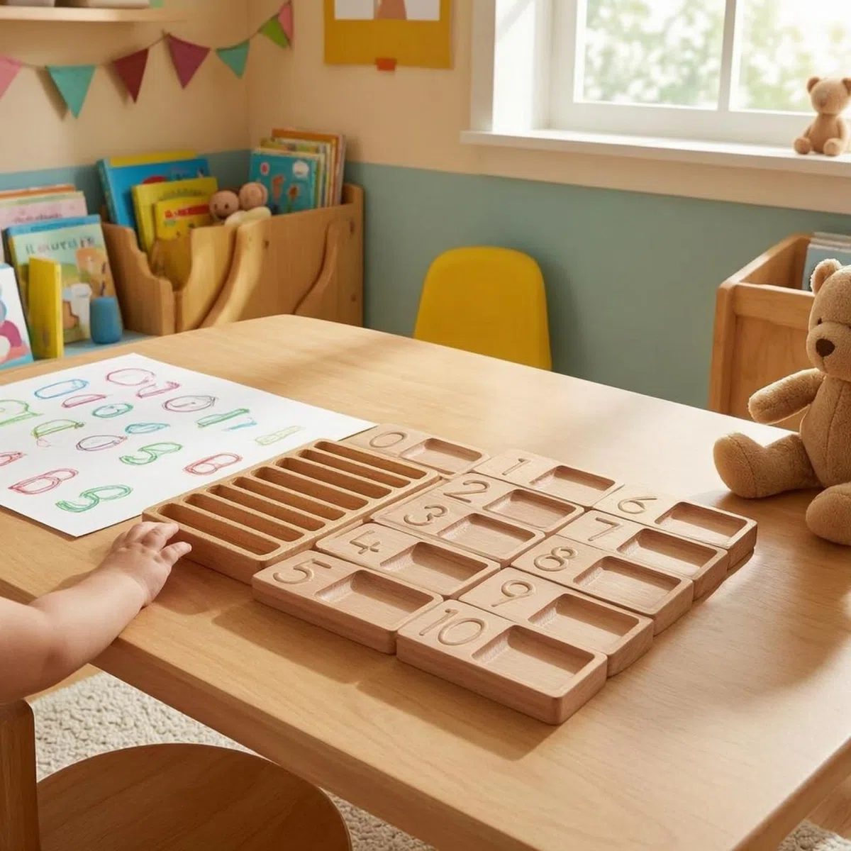 Tablero Encaje Numérico sin Acabado Tablero Numérico Infantil Preescolar Material Didáctico para Niños