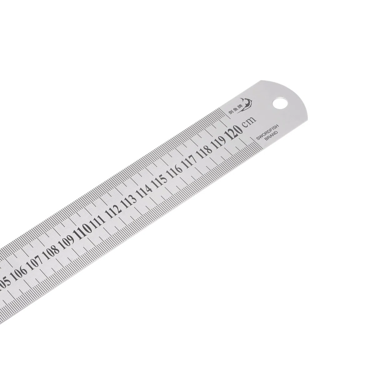 Regla de Acero Inoxidable - [120 Cm/47"X 1/20"X 1-1/2"] Herramientas de Medición de Borde Recto de Doble Lectura para Uso En Diseño Arquitectónico | Tono Plateado