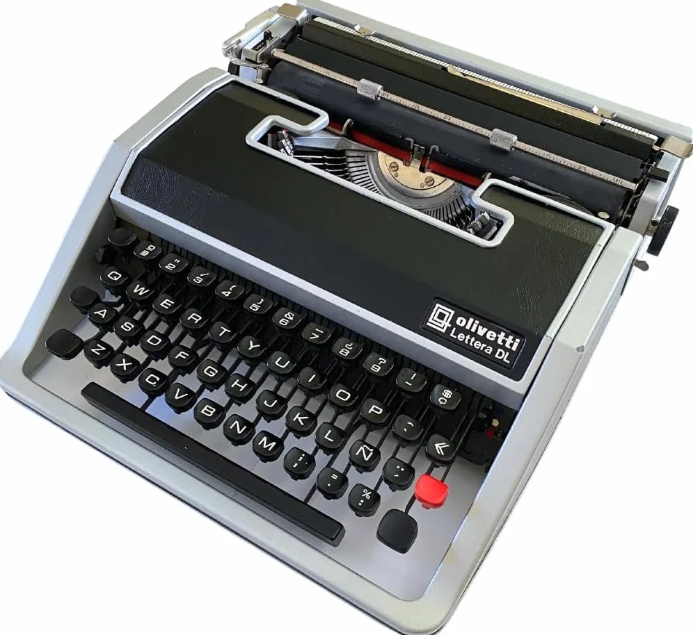 Genérico Máquina de Escribir Vintage Olivetti Lettera DL - Teclado en Castellano Revisada y Funcional Ideal para Coleccionismo - Totalmente Funcional con Maletin Original