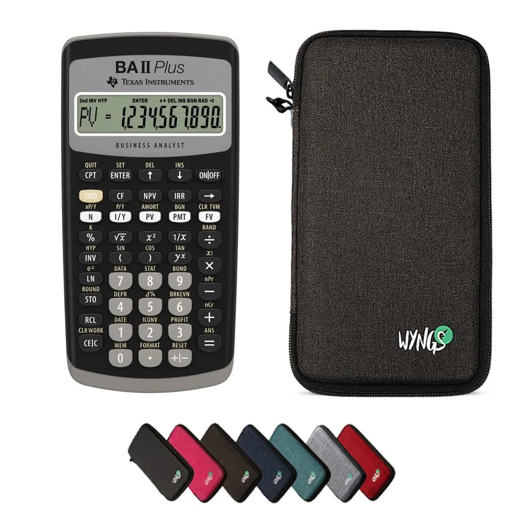CALCUSO Paquete Básico Gris Oscuro con Calculadora TI BA II Plus
