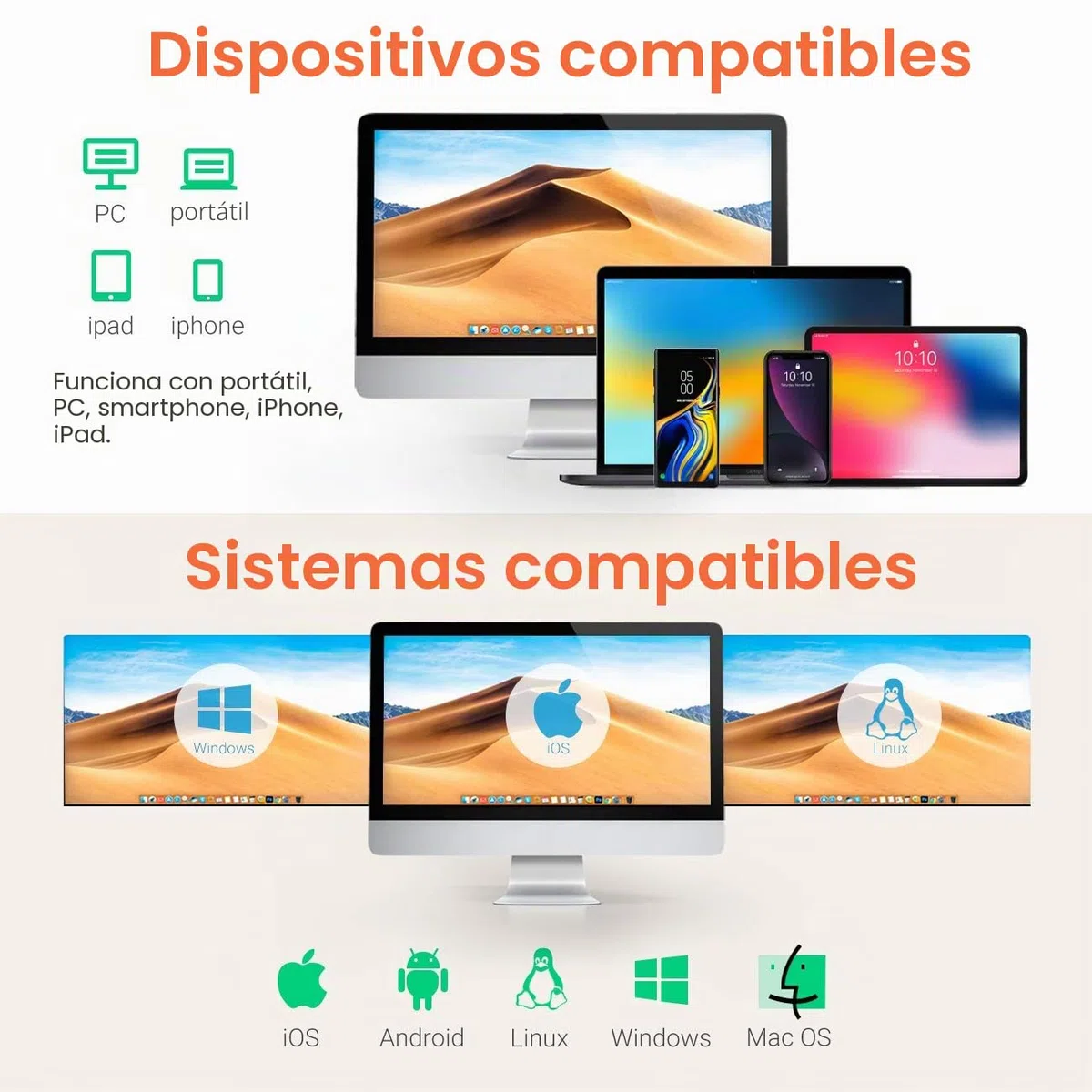 Tera Pro Series Mini 1MP CMOS Ring Lector de código de Barras Escáner de código QR 2D 1D Inalámbrico 2.4G y Bluetooth y USB 2.0 Cable portátil, HW0010