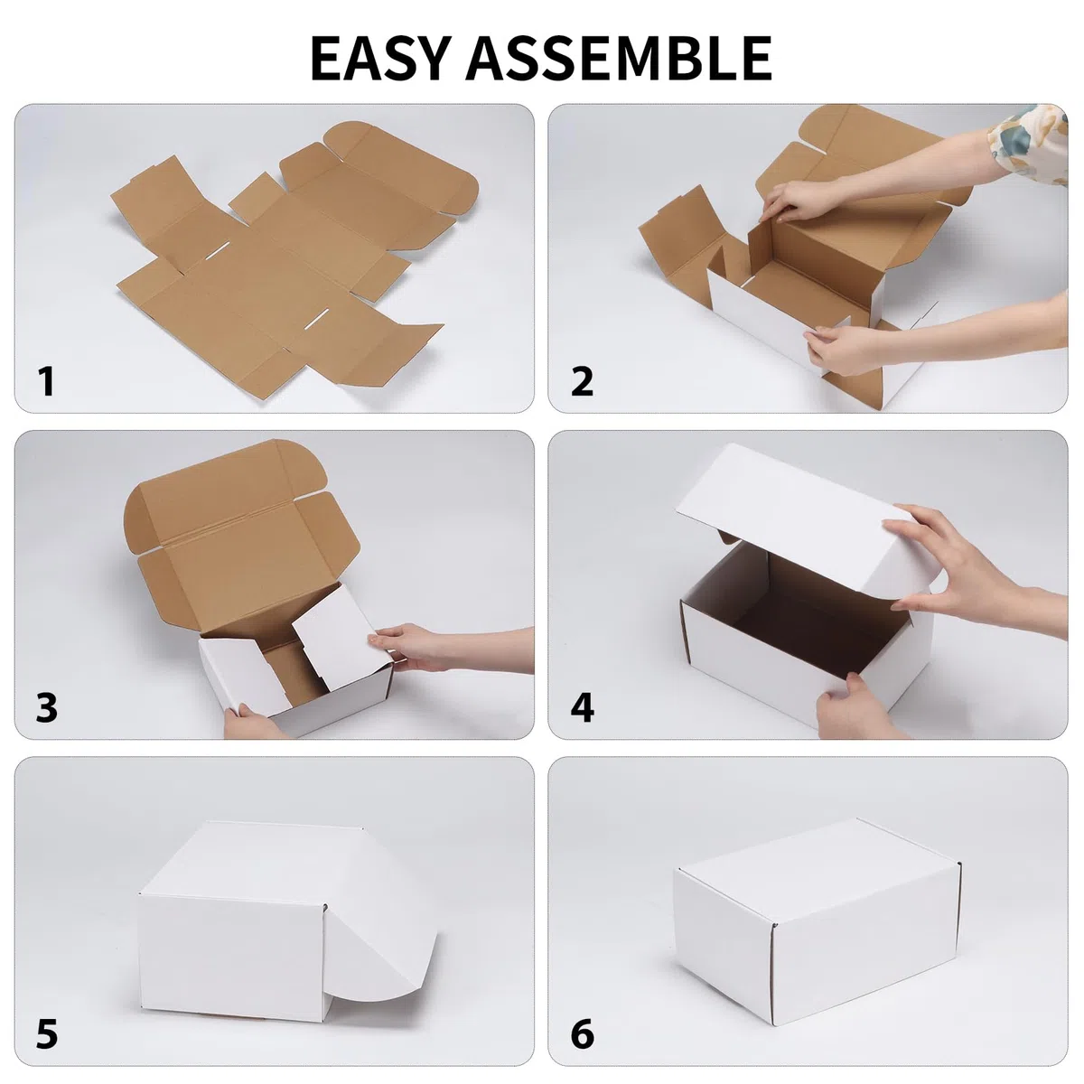 RLAVBL Cajas de envío 9x6x4 Juego de 25, caja de cartón corrugado blanco