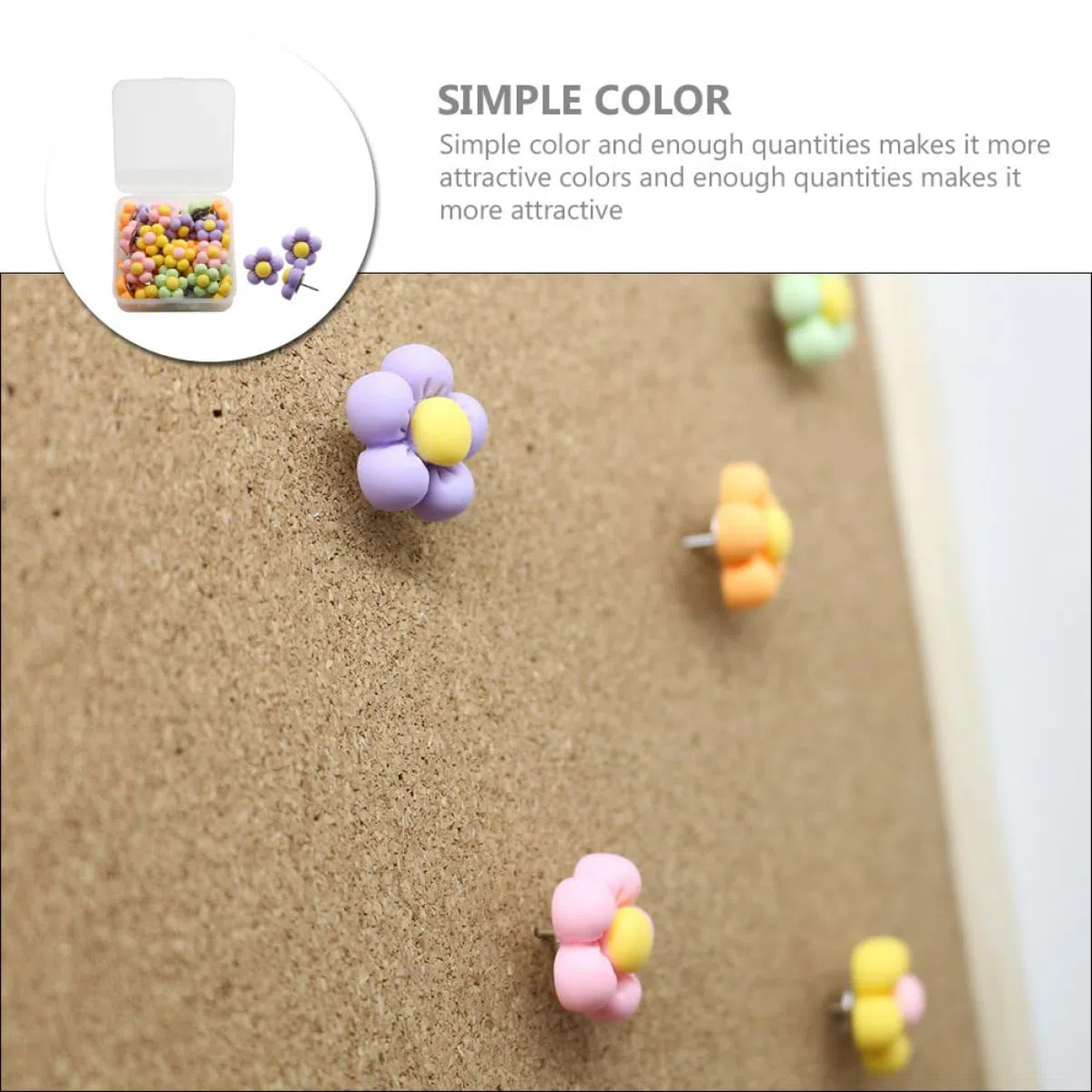 Operitacx 120piezas Chinchetas De Color Macaron Forma De Flor Accesorios para Oficina Hogar Push Pins Reemplazables para Mapas Manualidades