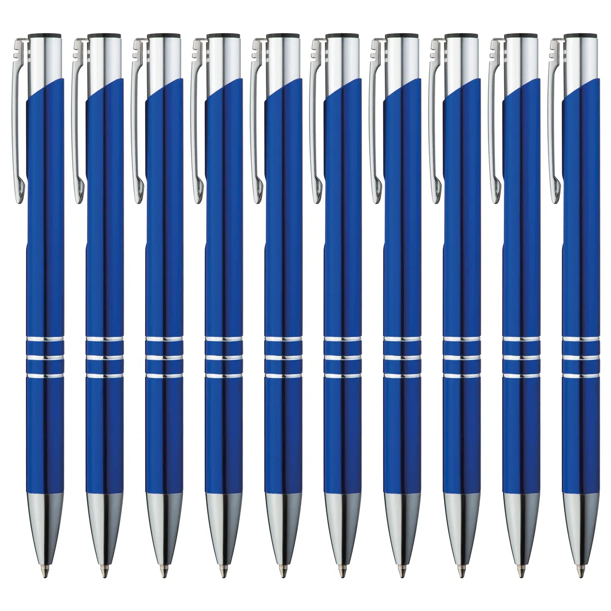 Boligrafos de metal 50 unidades | Set premium de boligrafos, para escribir fácil y suavemente | Boligrafo azul de tinta azul negra