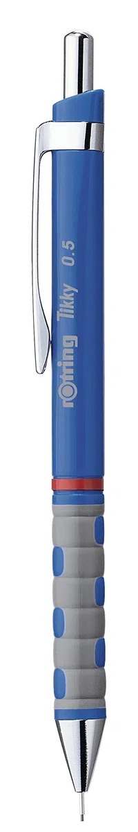 rOtring Tikky - Juego de portaminas, 0,5 mm, incluye minas y goma de borrar, color azul