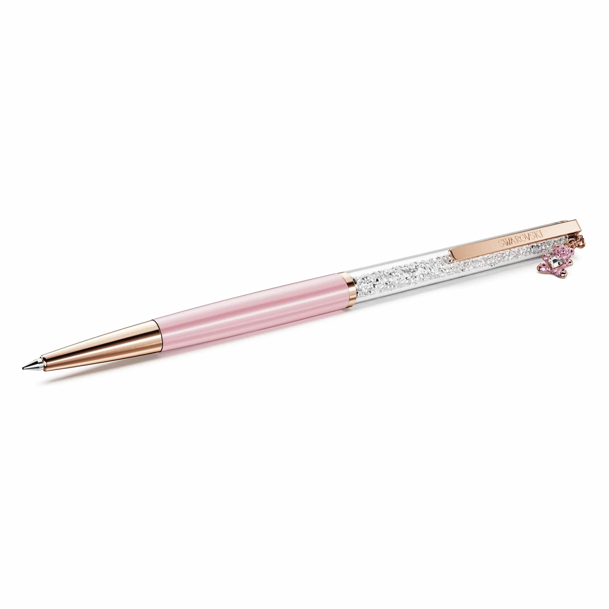 Swarovski Bolígrafo Crystalline, Osito, Rosa, Lacado rosa, baño tono oro rosa