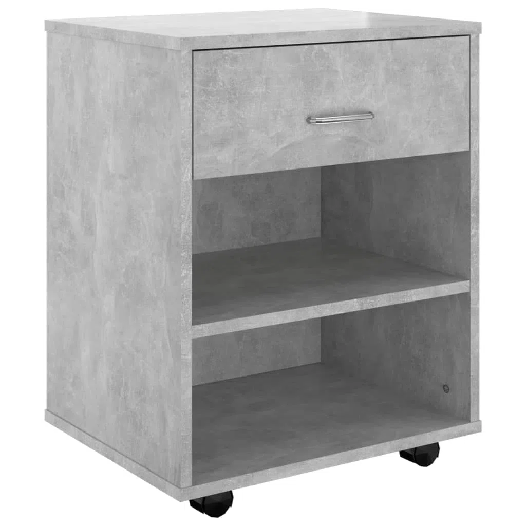 Contenedor con ruedas, 46 x 36 x 59 cm, material de madera con 4 ruedas, diseño moderno, espacio de almacenamiento para pasillo, dormitorio, oficina, fácil de limpiar