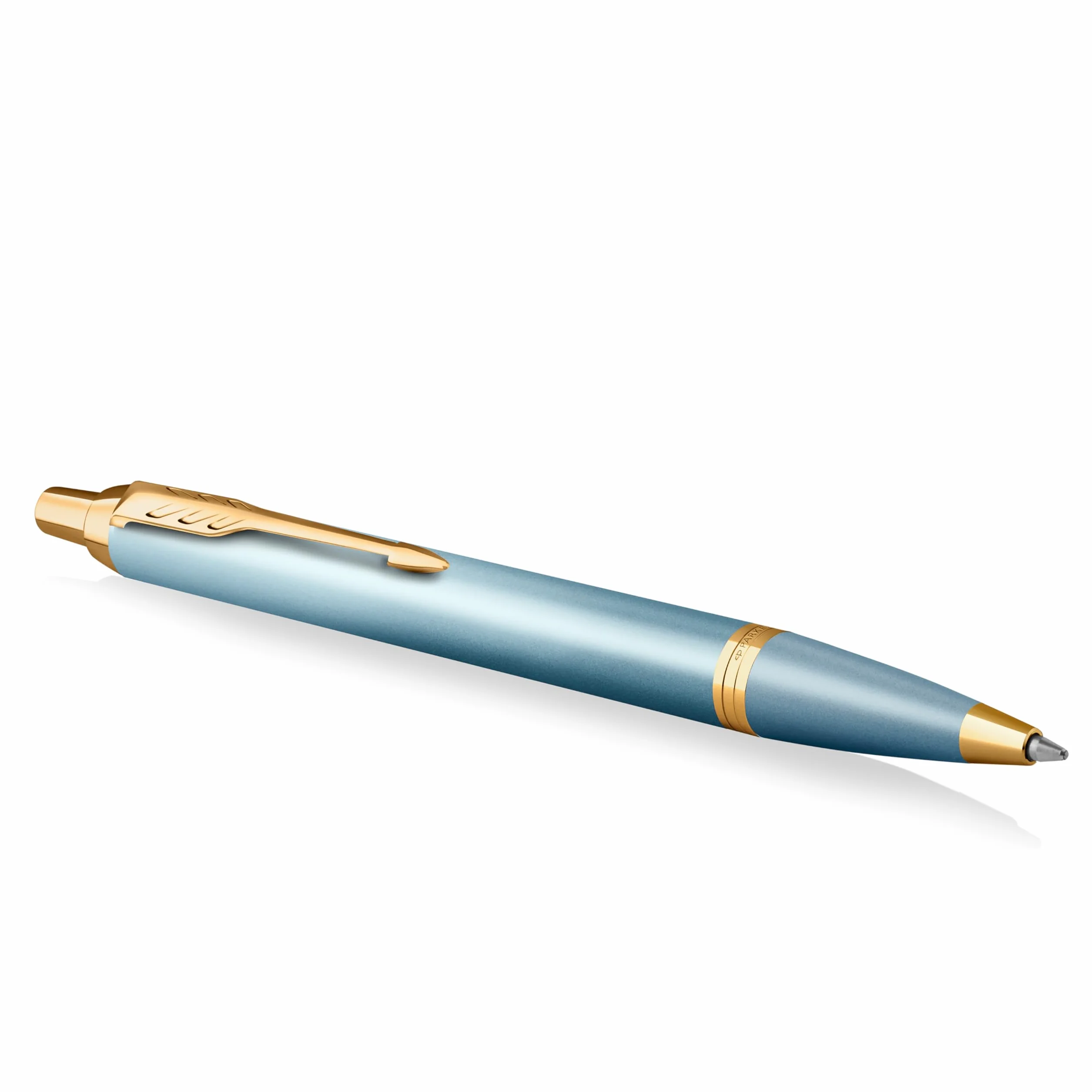 Parker IM Bolígrafo Writing Rituals | acabado verde con degradado adornos dorados | punta media | tinta azul | estuche de regalo