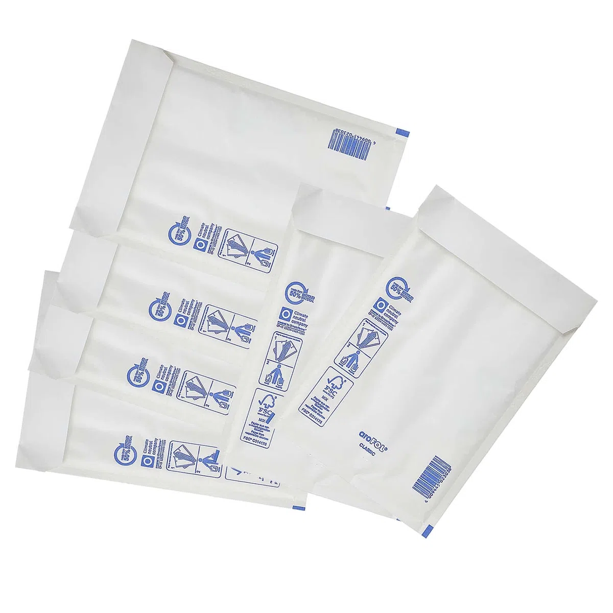 Sobres acolchados de burbujas tamaño A5, tamaño 4, bolsas autosellantes para envíos postales, 1-180 x 265 mm (500 sobres, blanco)
