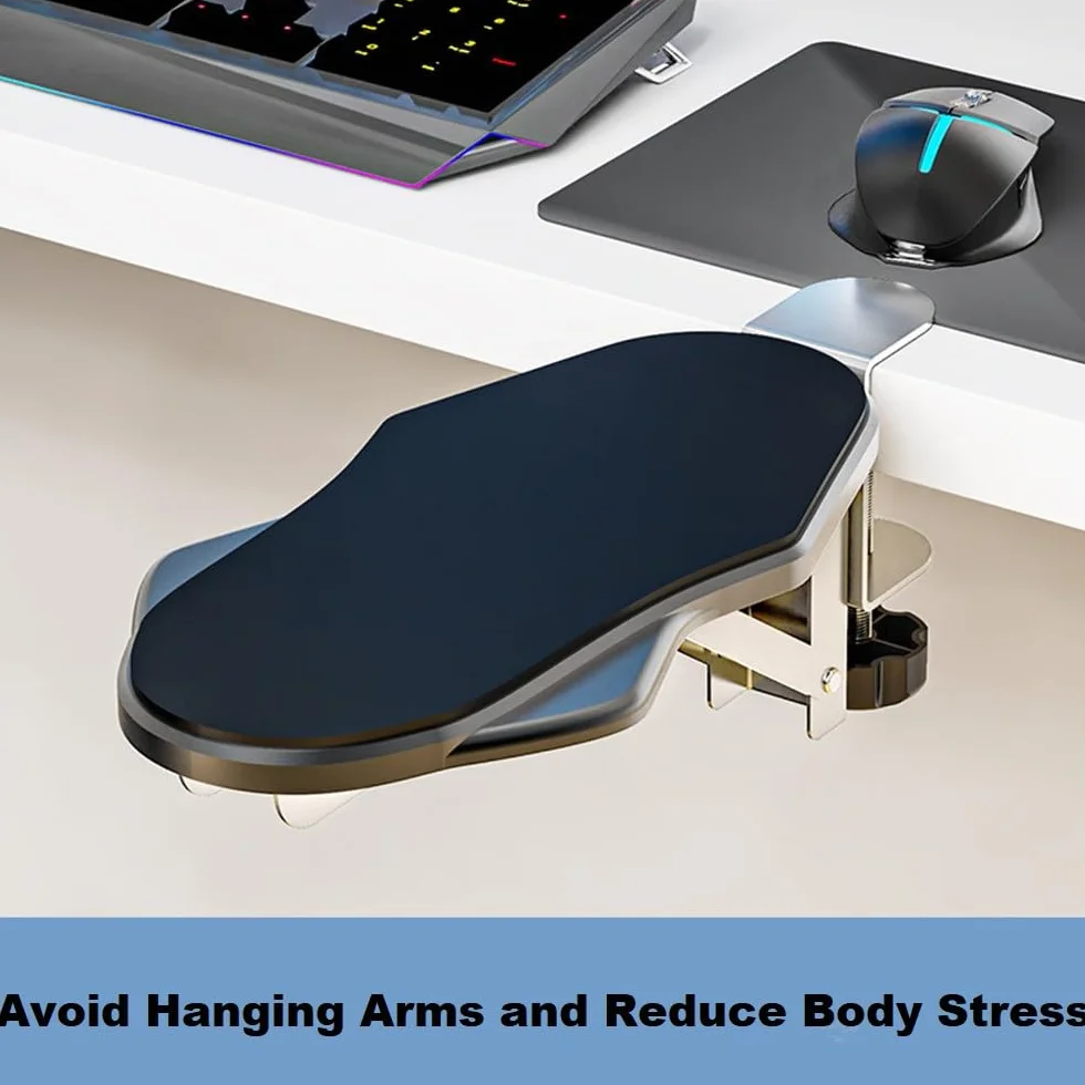 2 Piezas Reposabrazos de Escritorio Ergonómico,Apoyabrazos de Ordenador,180° Rotación Reposamuñecas para Ordenador,Soporte de Reposabrazos y Soporte para Muñeca para Hogar,Oficina