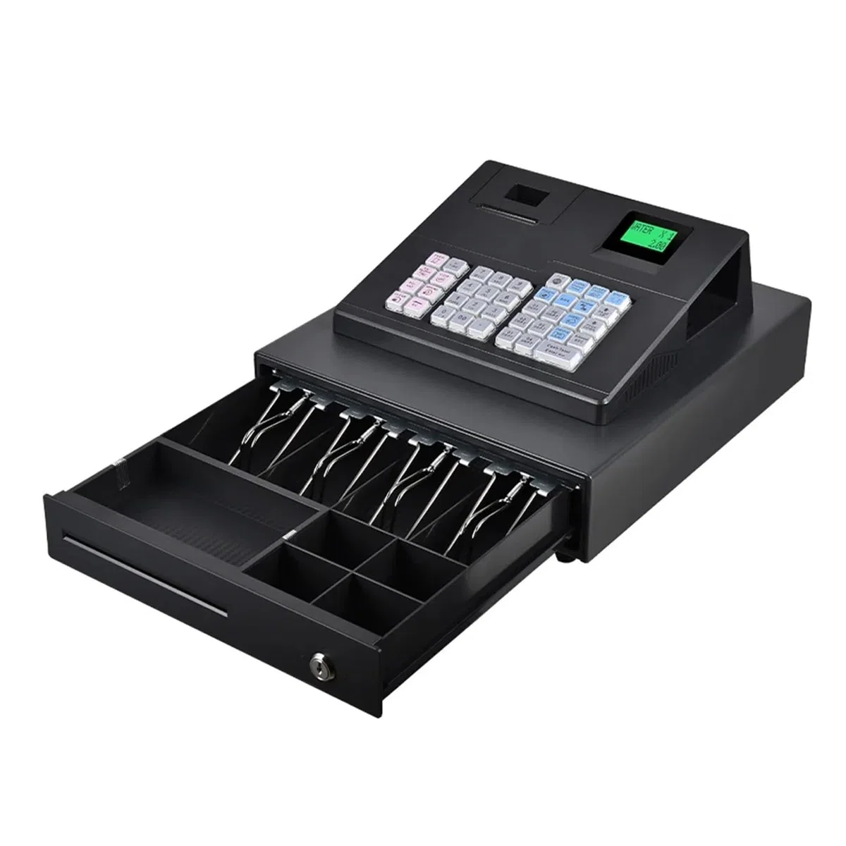 Caja Registradora, Caja Registradora para Tiendas Minoristas, Máquina Pos Inteligente para Supermercados con Control De Precios para Pequeñas Empresas Ecr600,