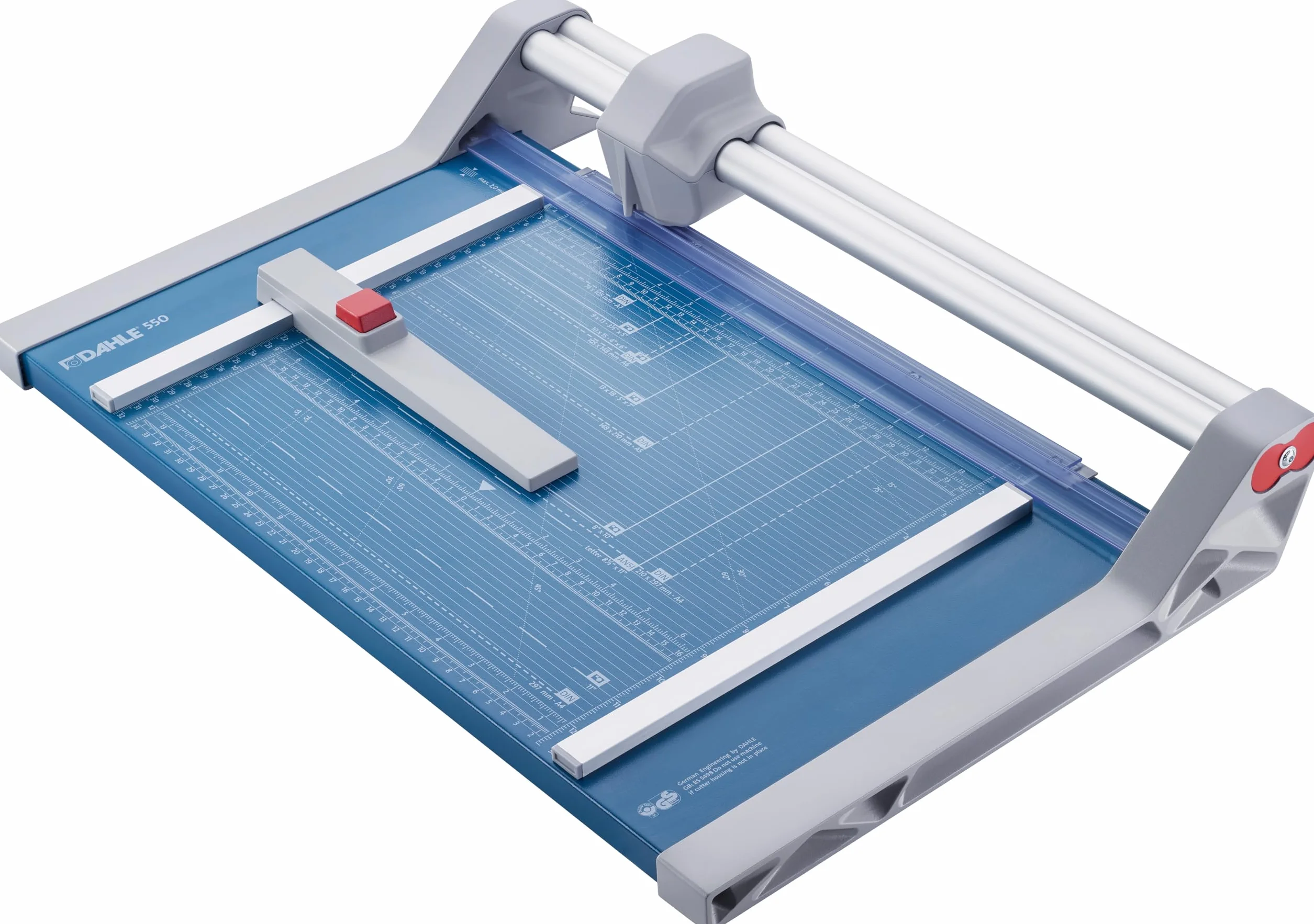 Dahle 550 - Guillotina profesional de seguridad DIN A4 autofilable, barra guía doble, presión automática