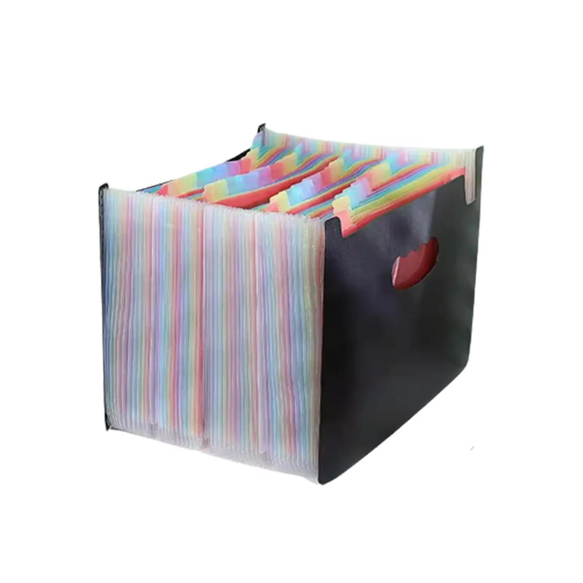 Organizador de archivos acordeón plástico, organizador carpetas expandible con asa for almacenamiento papel A4, 48 bolsillos