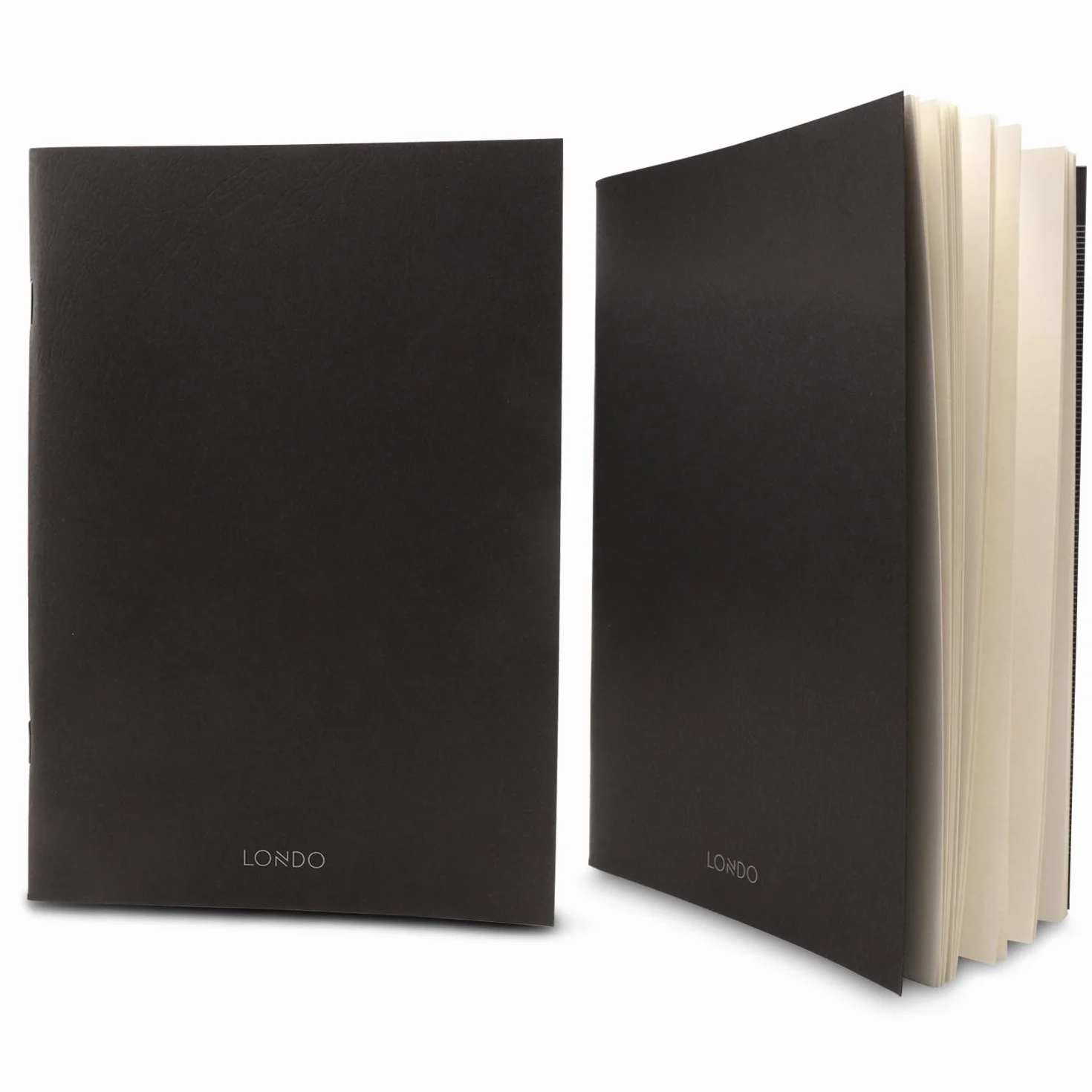 Londo Portafolio Cuero Genuino con Bloc Notas, Cierre a Presión, Minimalista, Tarjetero, Unisex - 23x18 cm
