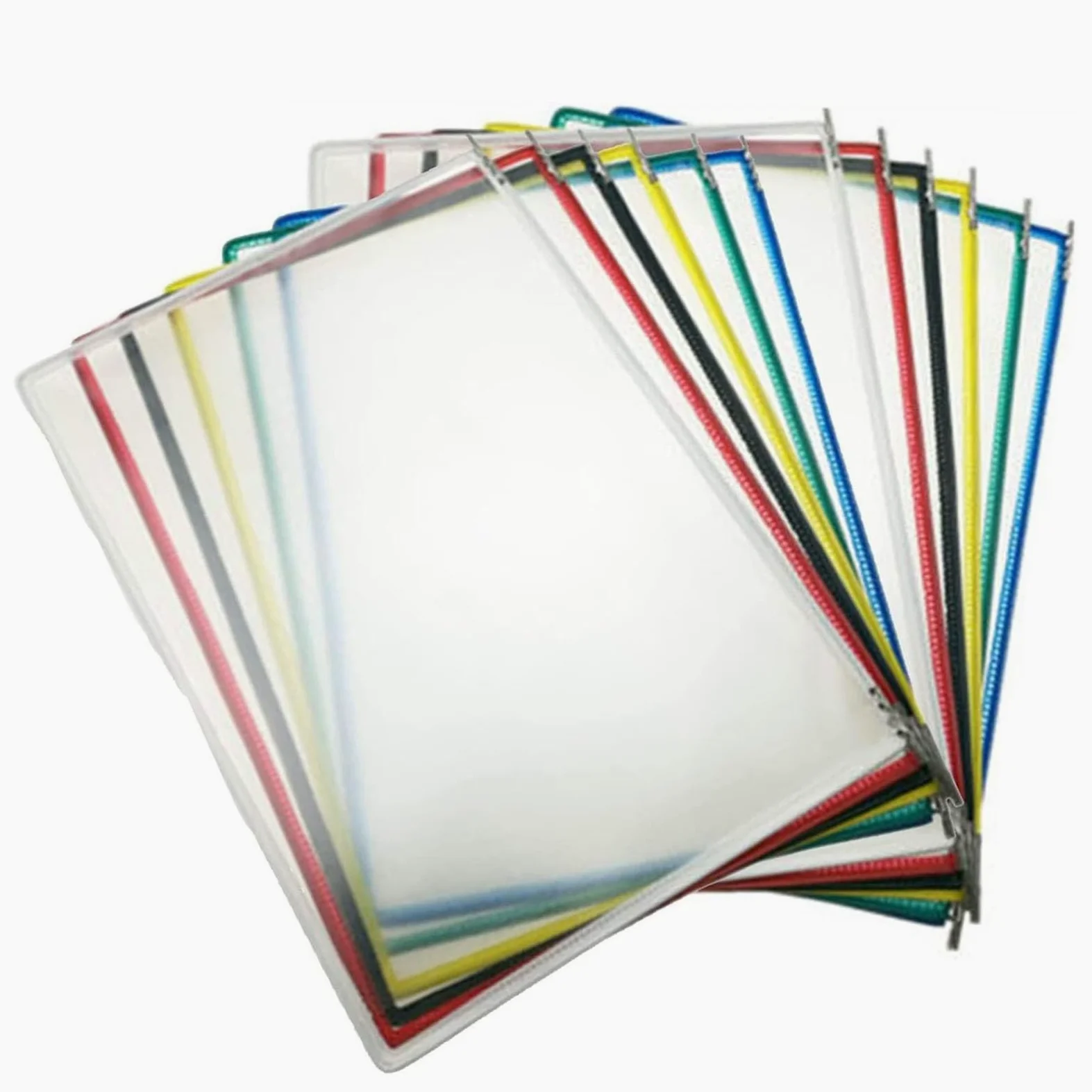 Carpeta, 10 bolsillos, expositor de menús pared, resistente metal y PVC for almacenamiento documentos A4 en oficinas restaurantes