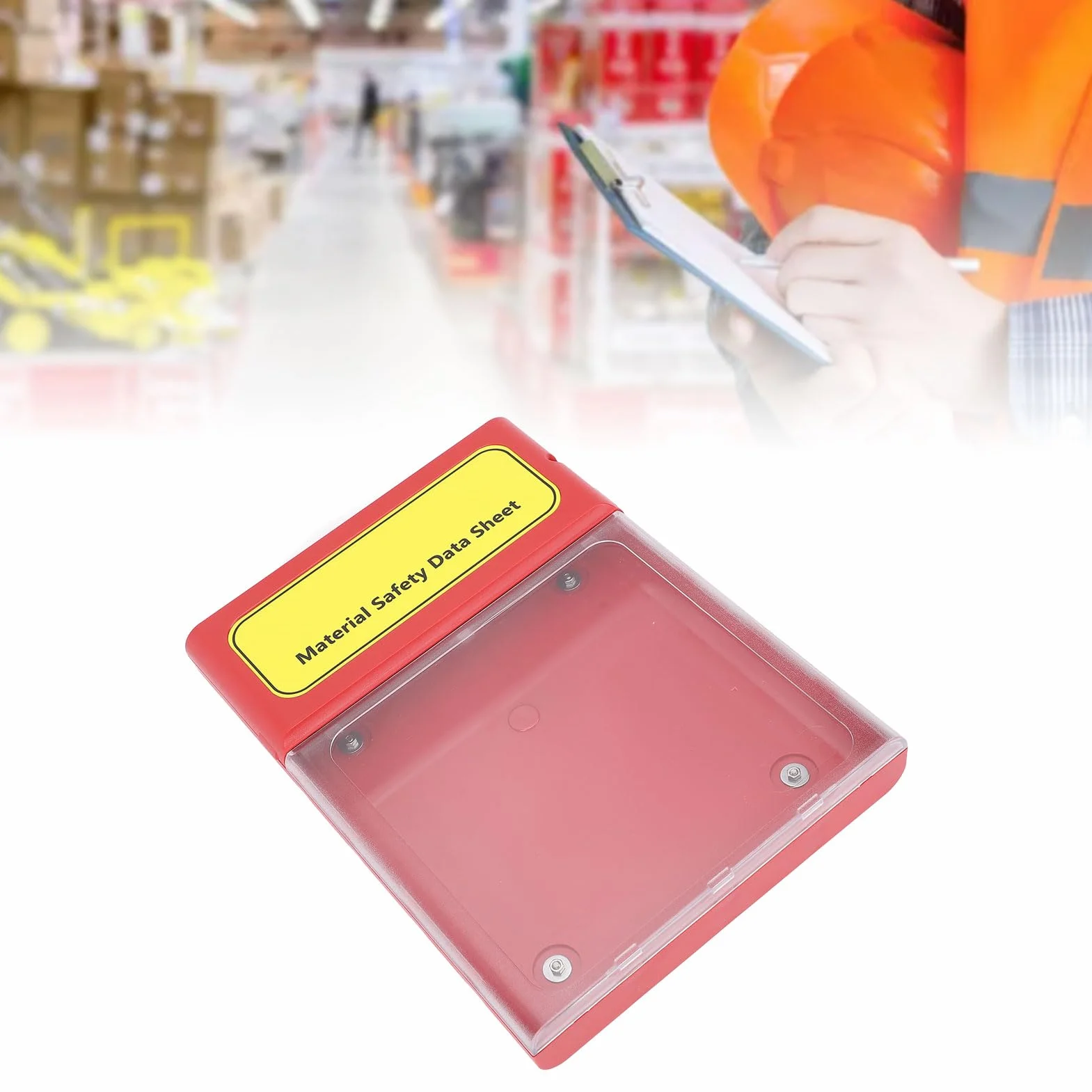 SIXRUN Caja Visual MSDS, Materiales de PC ABS PA de Alta Resistencia, Resistente Al Agua y Al Polvo para Almacenamiento Seguro de Documentos MSDS, Ideal para Uso Industrial y de Laboratorio