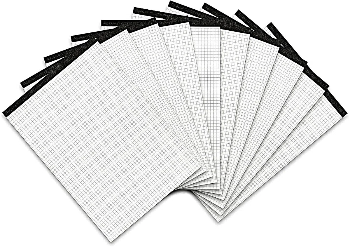 Landre 100050632 - Bloc de notas (DIN A4, 50 hojas, cuadrícula, papel sin celulosa, cuadriculado, perforado, 60 g/m2, 10 unidades)