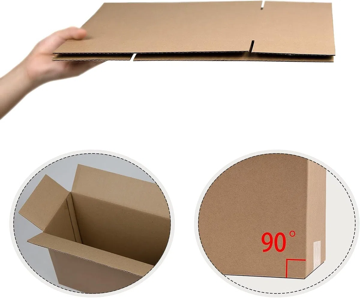 AviiSo Cajas de Carton Corrugado Cajas de Doble Pared Resistentes para Embalaje, mudanza y Almacenamiento, Paquete de 5 (Size : 50x35x30cm/20x14x12in)