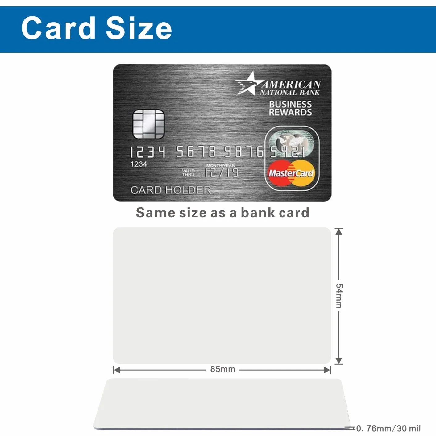 100 piezas Tarjetas de PVC Blanco de alta calidad Tarjeta de plástico PVC tarjetas de identificación de plástico PVC tarjetas de visita en blanco CR80(Tamaño de tarjeta de crédito)