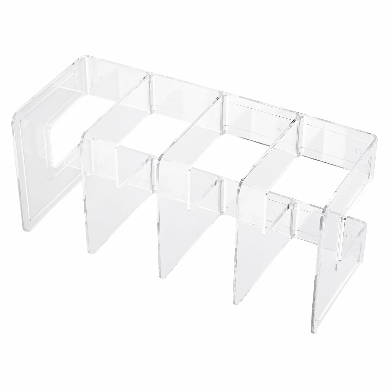 Soportes de acrílico transparente para revistas, clasificador de archivos con 4 ranuras, estante organizador para documentos