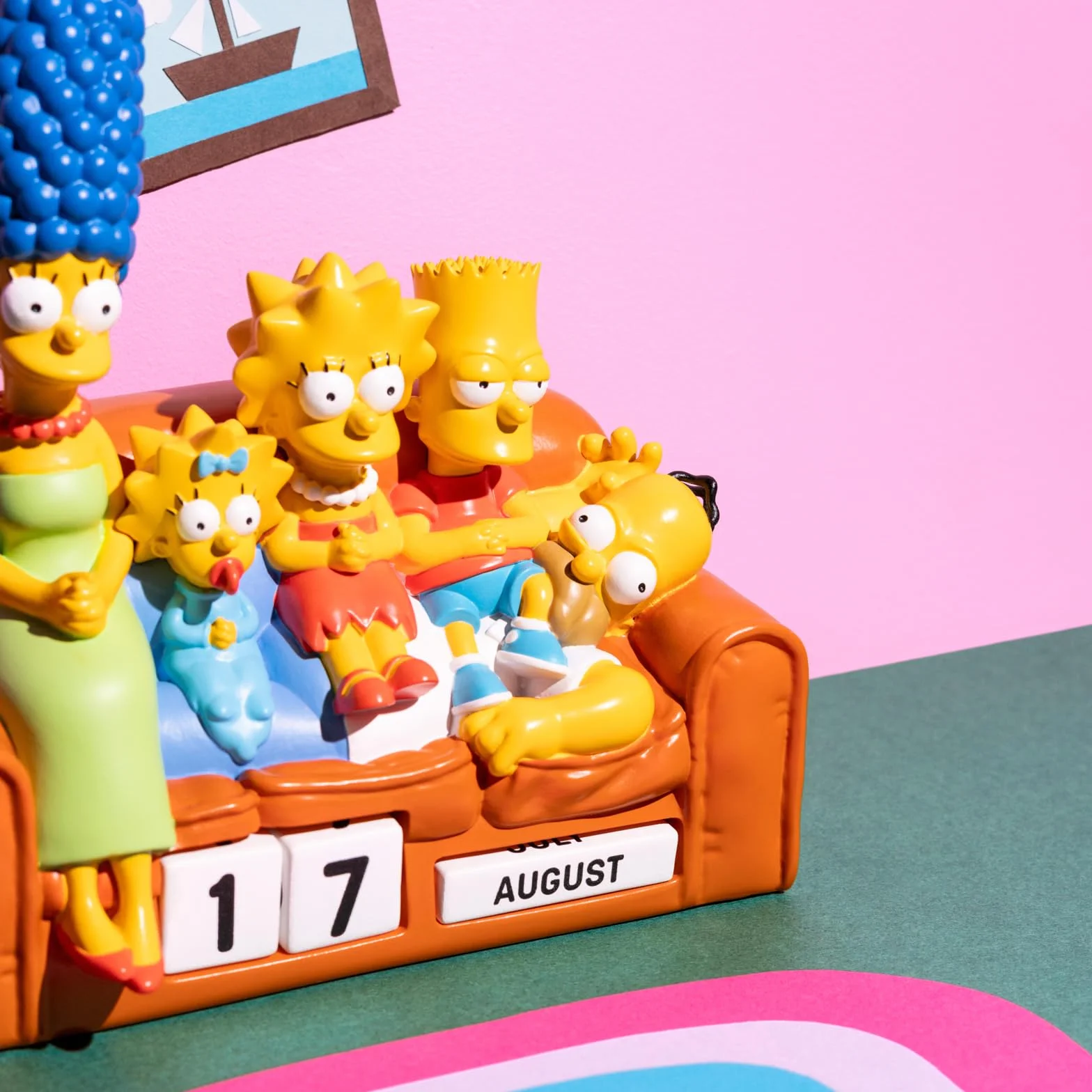 Calendario Perpetuo Simpsons 3D - Figuras Simpsons Regalo Original : Decoracion Habitacion Juvenil o Escritorio - Calendario sobremesa para niños y Adultos
