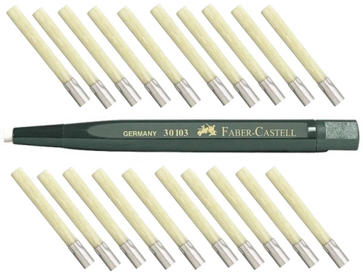Lápiz Faber Castell giratorio con cristal goma de borrar (fibra de vidrio Pincel) expertos de Long Life de recambio Incluye 20 minas.