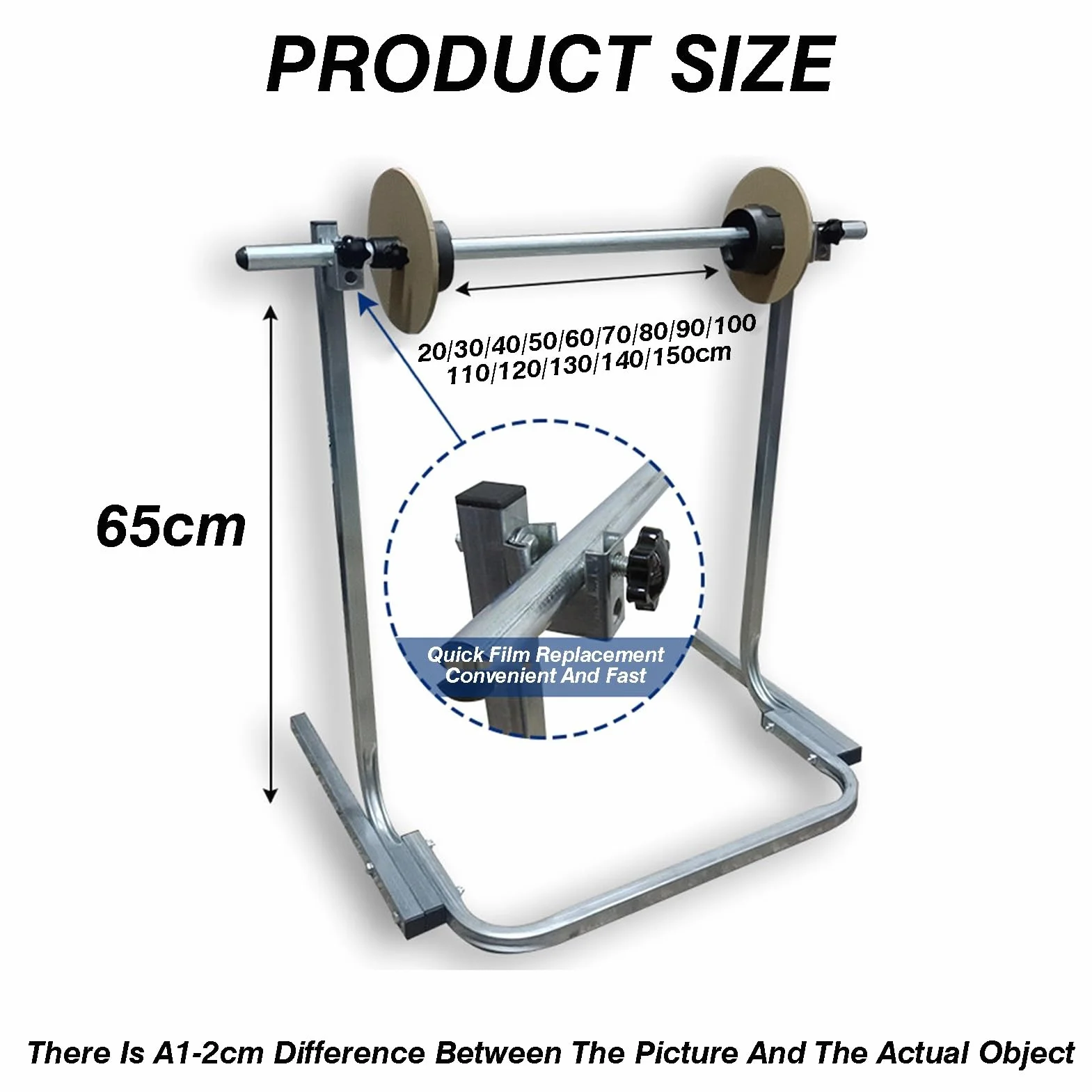 Dispensador de rollos de plástico de burbujas, dispensador de película estirable, de rollos de plástico de burbujas(Width 60cm)
