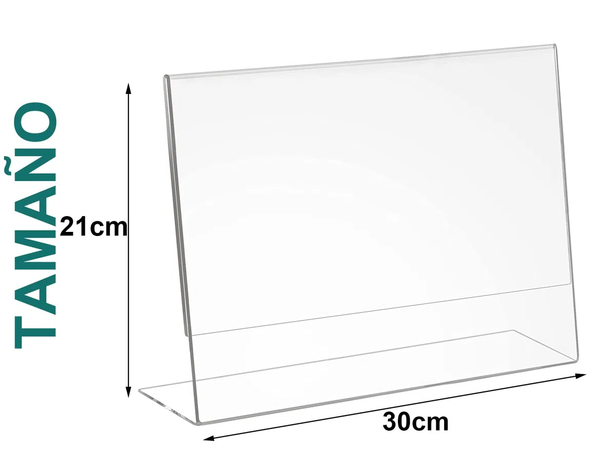 Ichigo Ichie Juego de 6 Soporte de Sobremesa de A4, Portafotos de Plástico Transparente, Soportes de Acrílico para Fotos, Ideal para Hogar, Hotel, Oficina, Tienda y Restaurante (Horizontal)