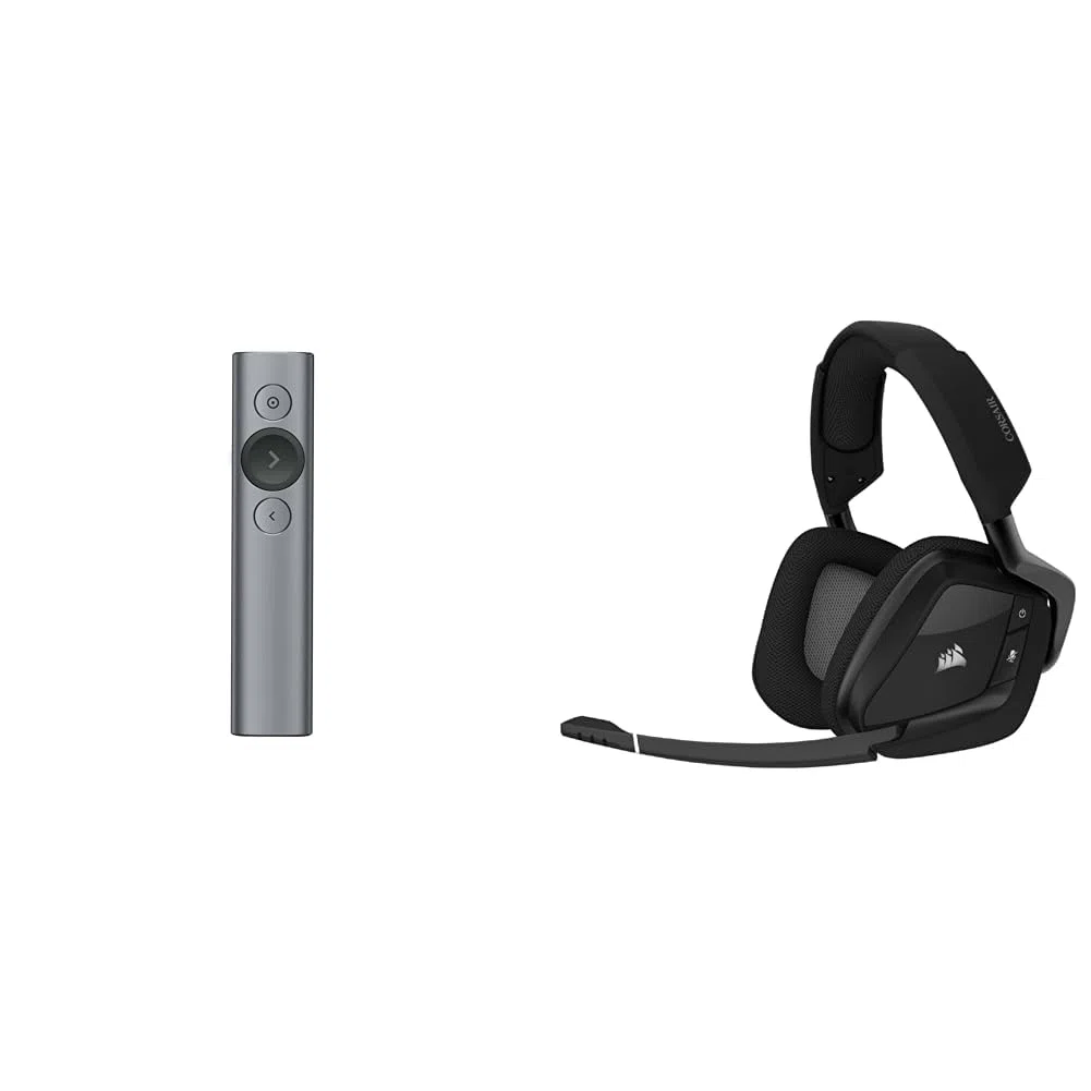 Logitech Spotlight Presentador Inalámbrico, & Corsair Void RGB Elite Auriculares Inalámbricos